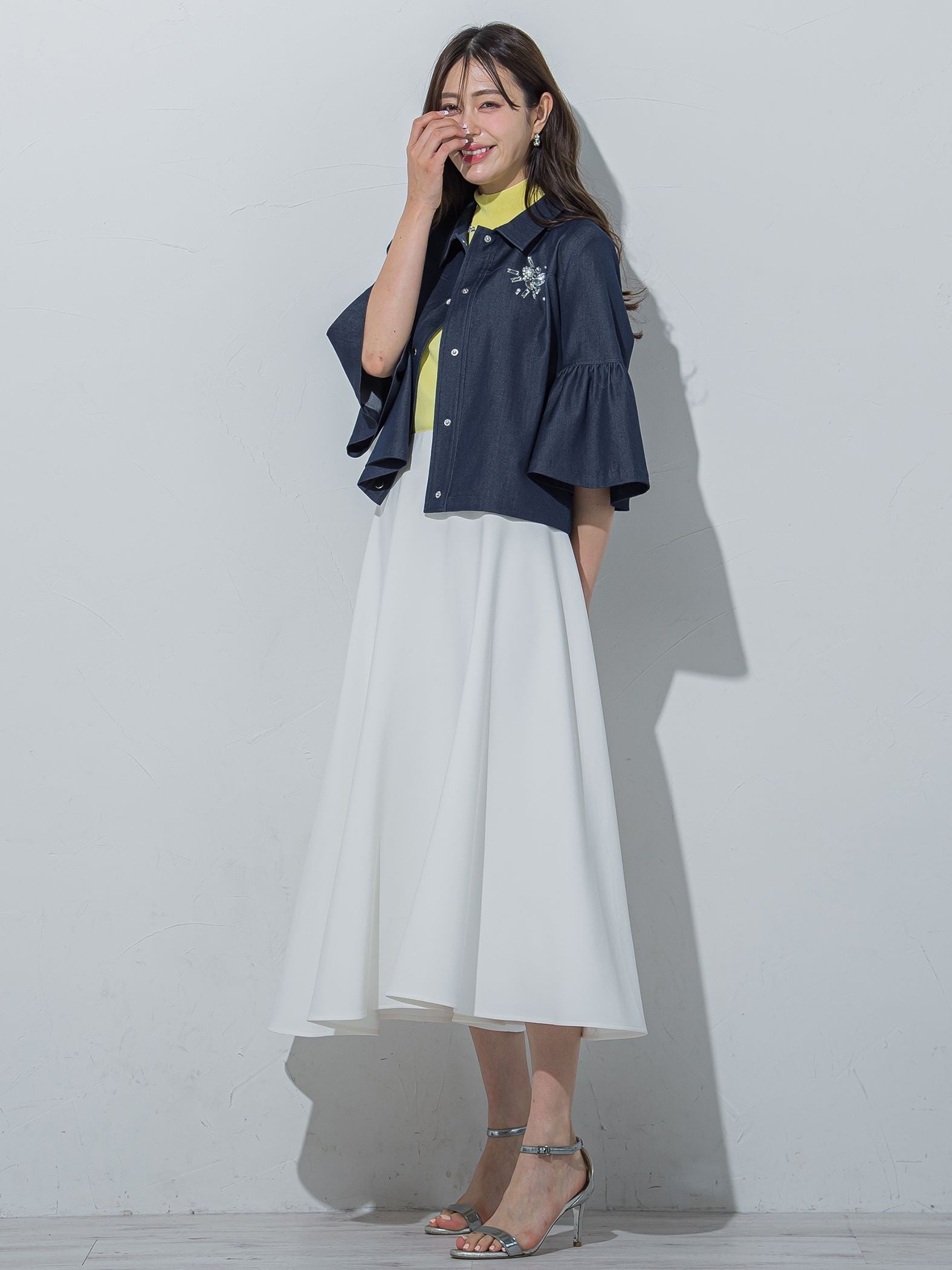 キラキラジュエル付きデニムジャケット