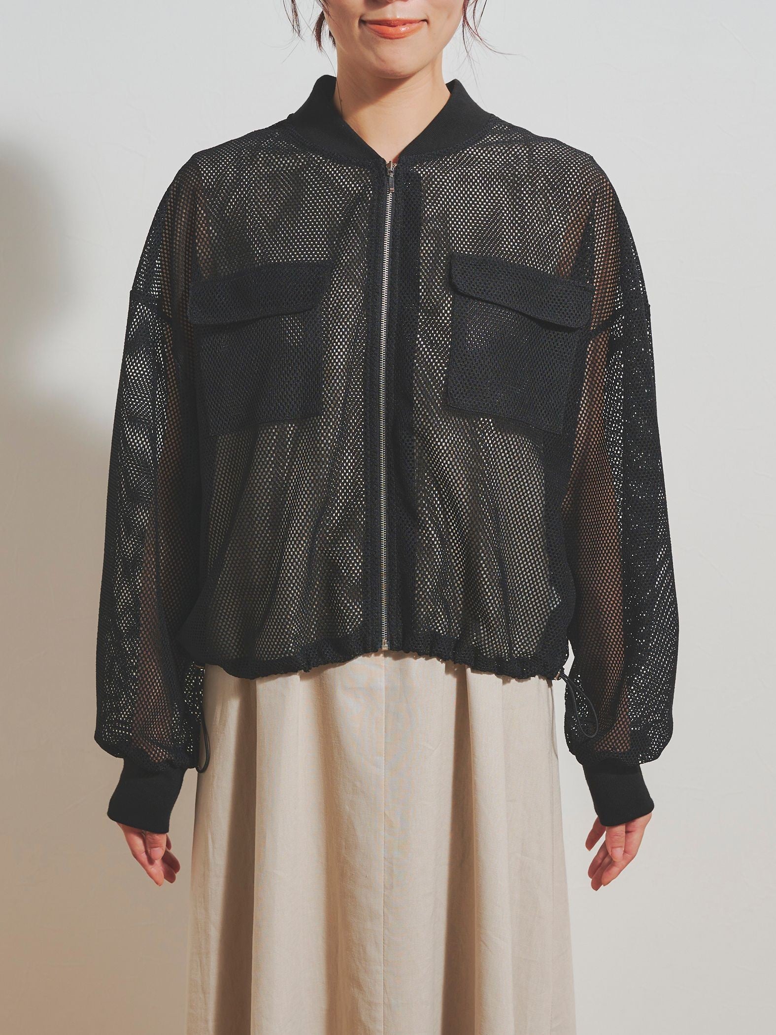 ショート丈メッシュブルゾン≪手洗い可能≫
