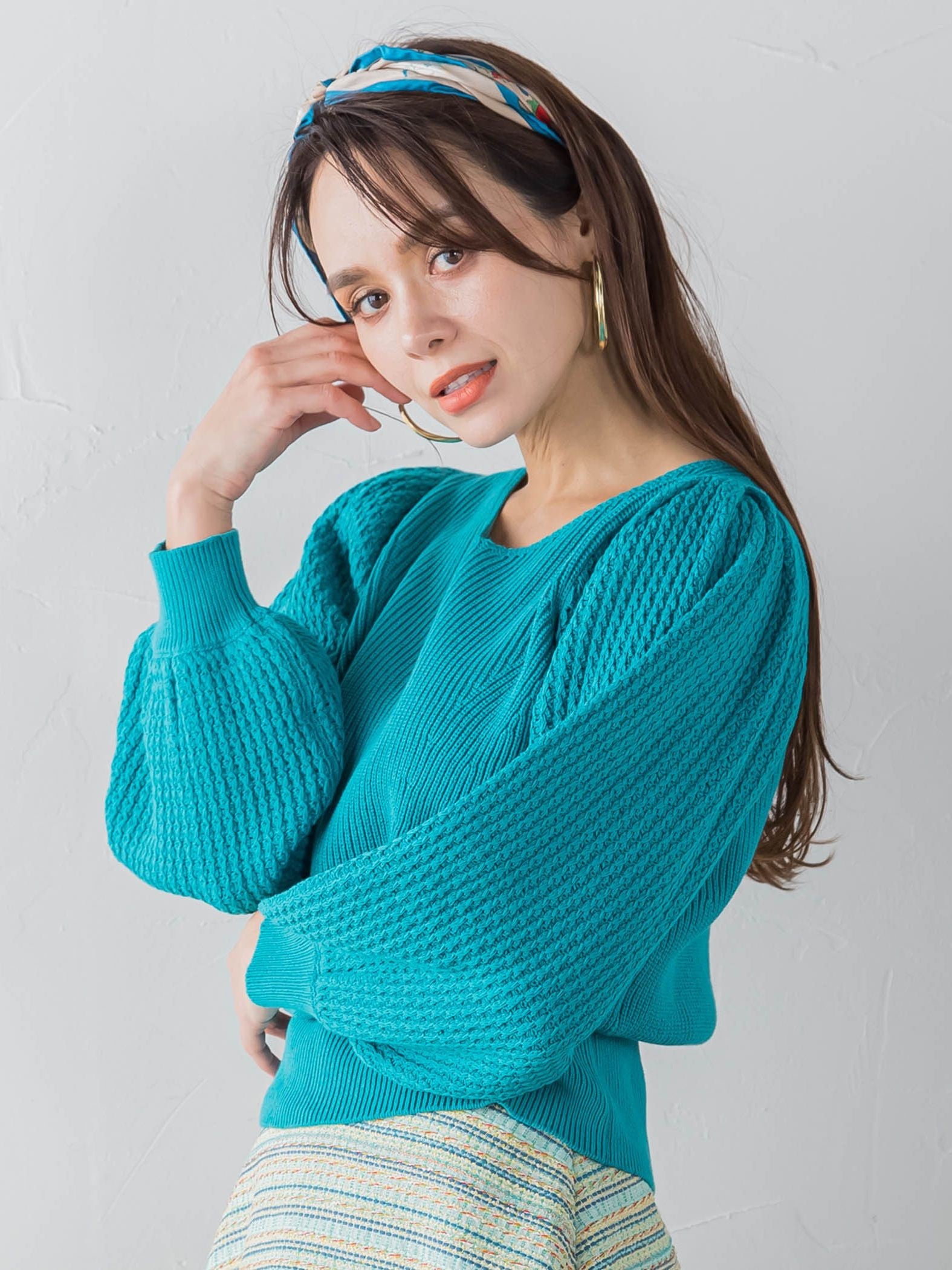 CAMBEL片畦Vネックプルオーバー≪手洗い可能≫