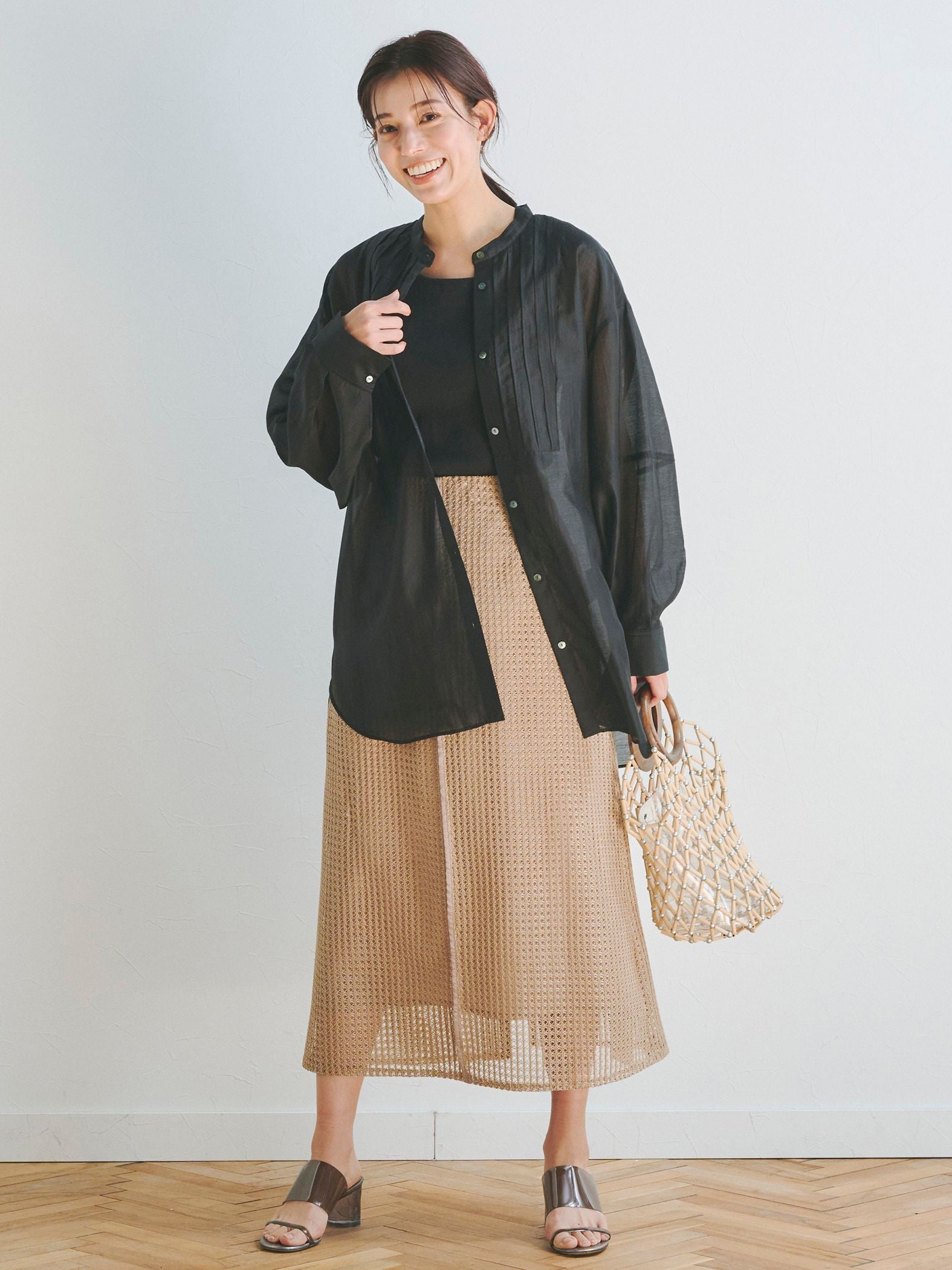 ラッセルメッシュレーススカート