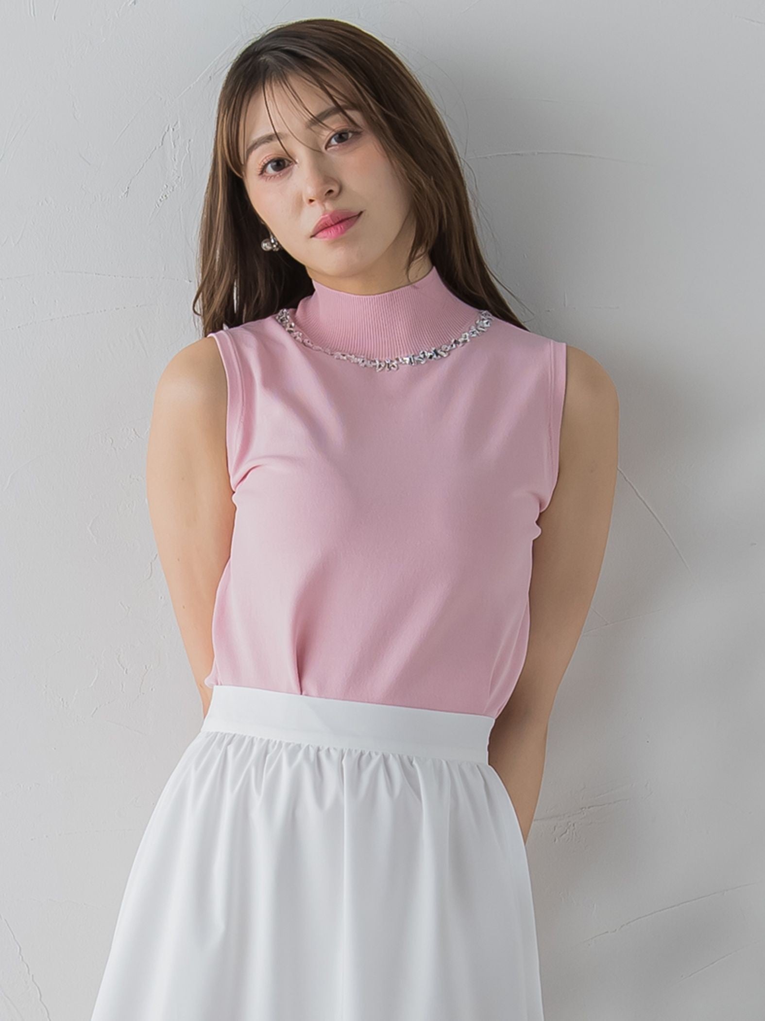 キラキラジュエルネックプルオーバー≪手洗い可能≫