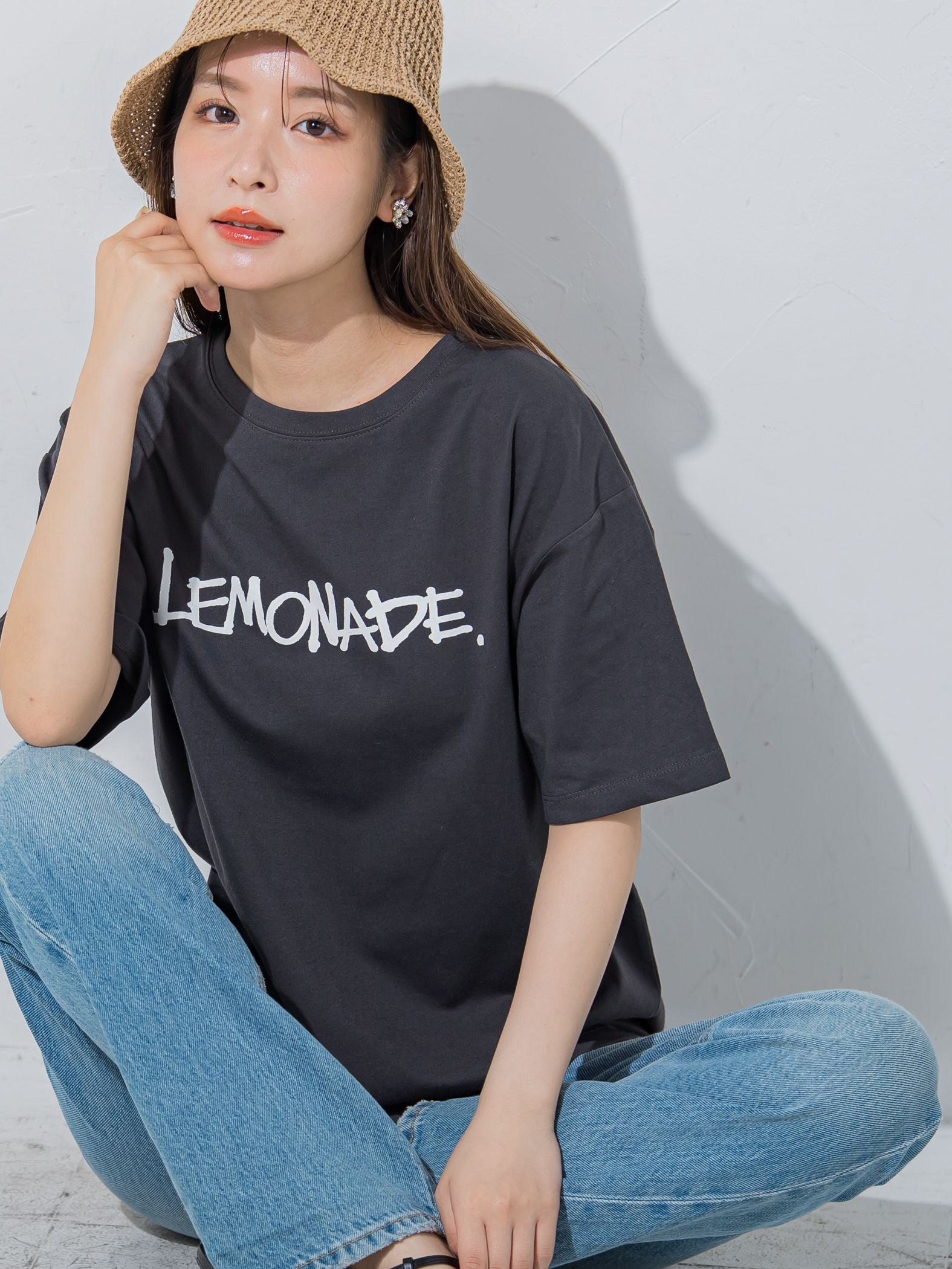 【夏のストリートファッション】レモネードプリントTシャツ《洗濯機で洗える》