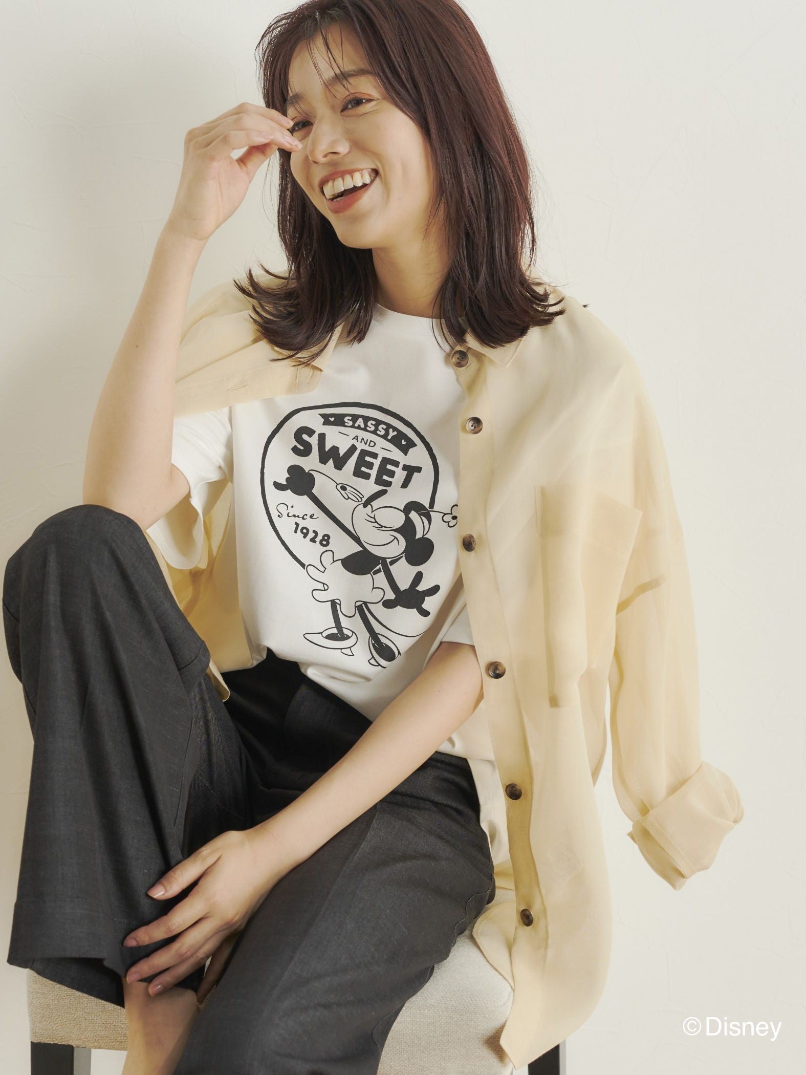 【BIOGRACE】ミニーマウスTシャツ≪蒸気船ウィリー≫