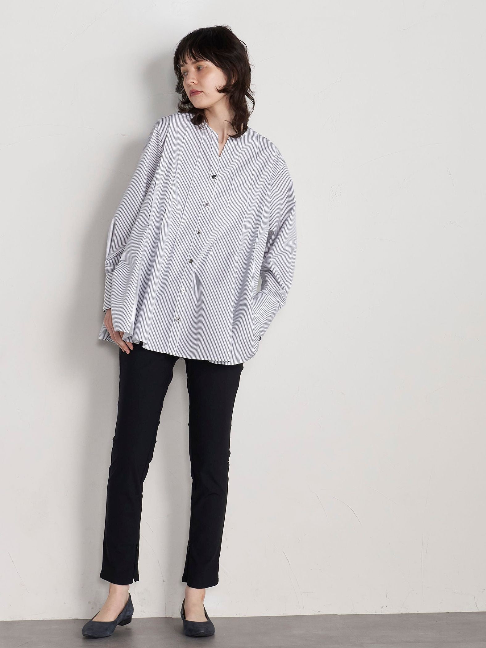 【WEB別注】メリルハイテンションスリットZIPパンツ《洗濯機で洗える》