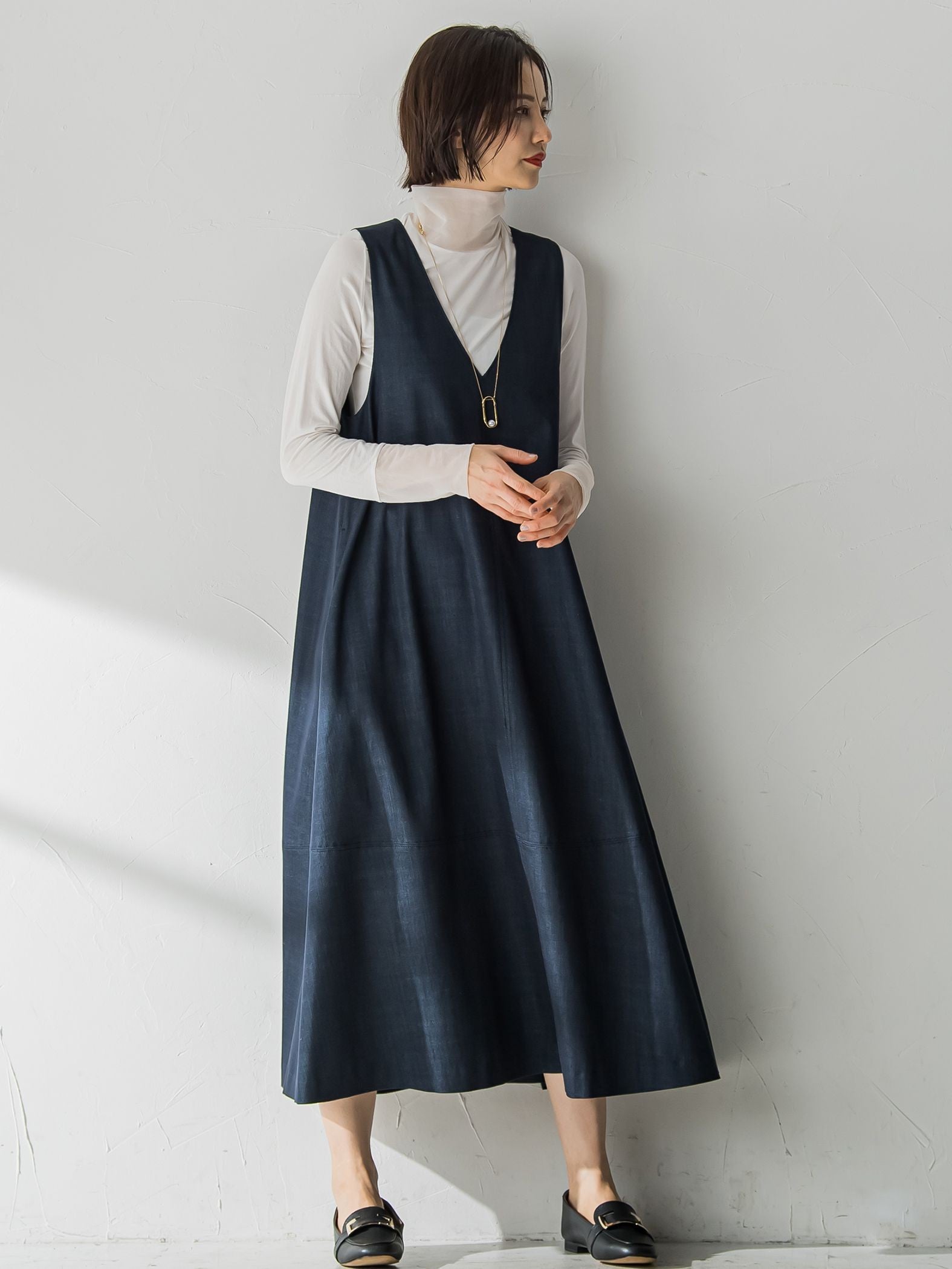 【おとなデニム】ジャンパードレス≪洗える≫