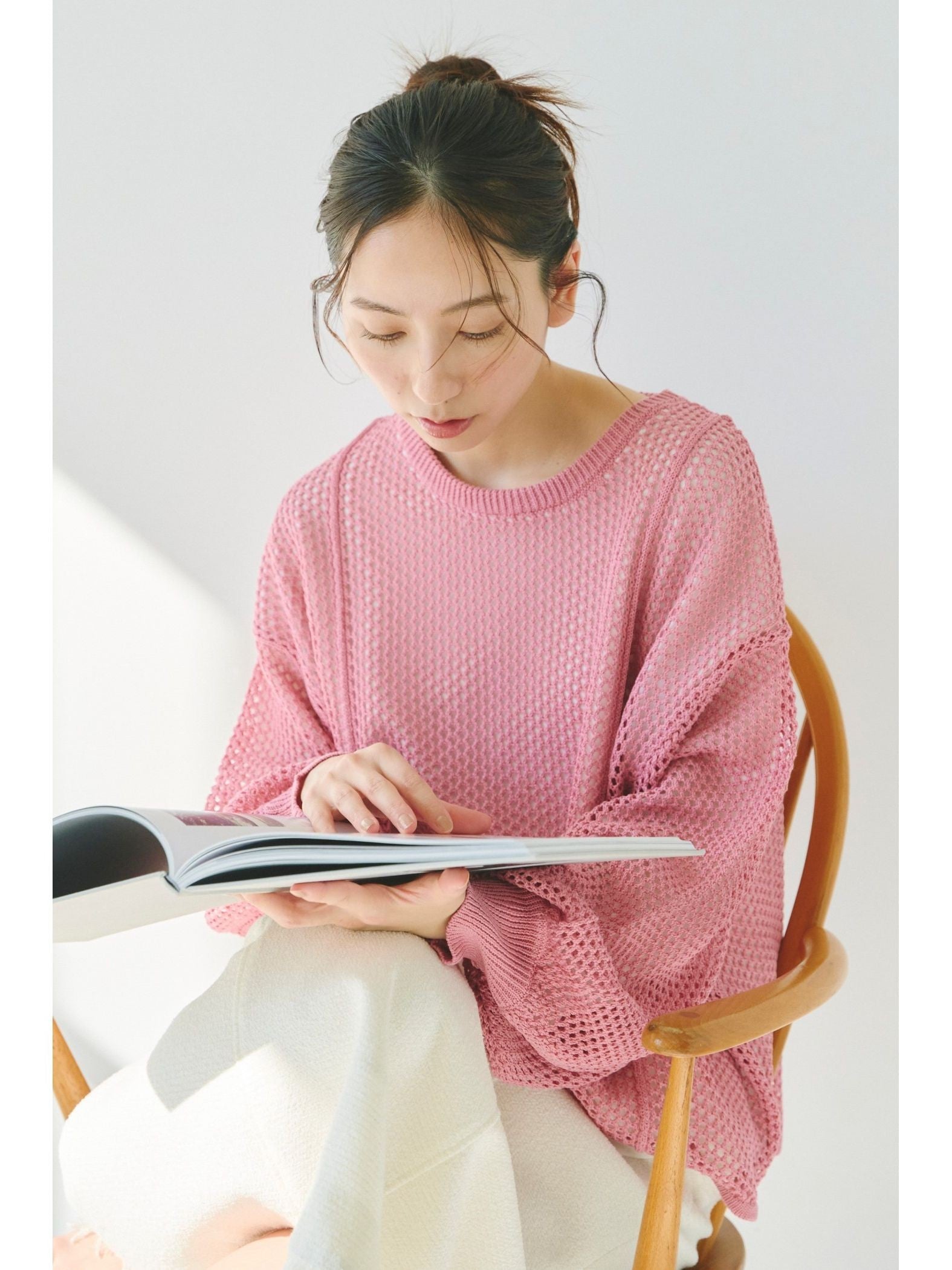 メッシュレイヤードニット《手洗い可能》