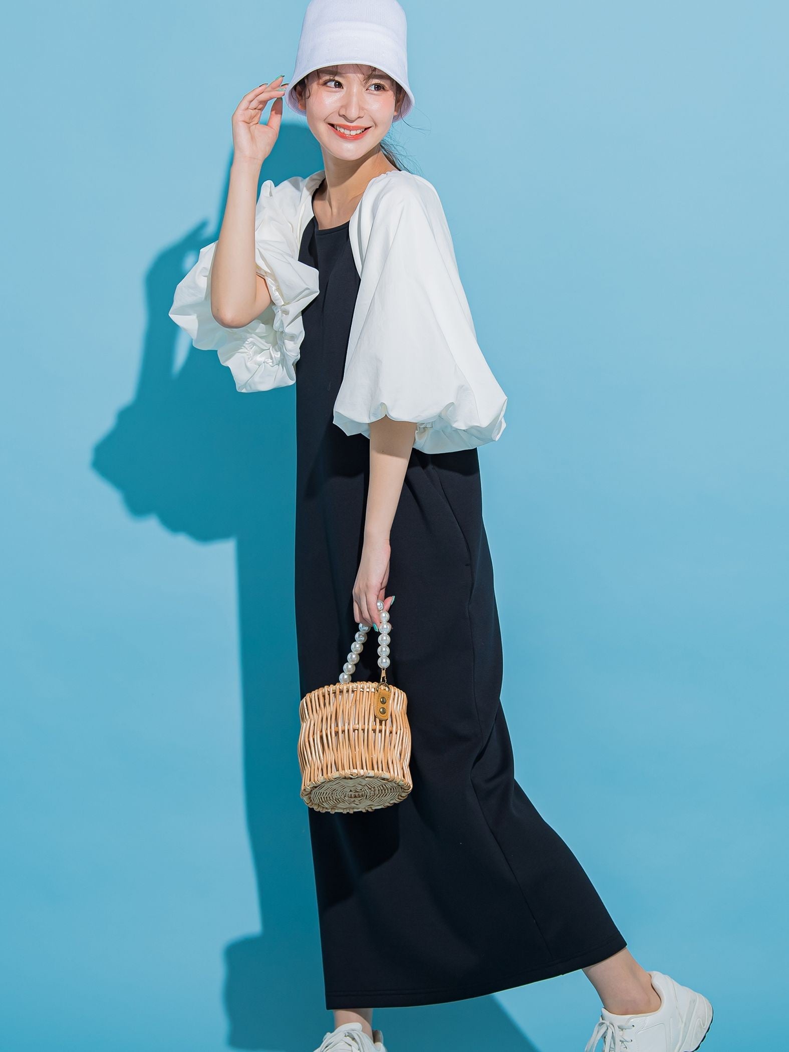 【トレンド感と上品さのバランスが◎】ドッキングワンピース《手洗い可能》