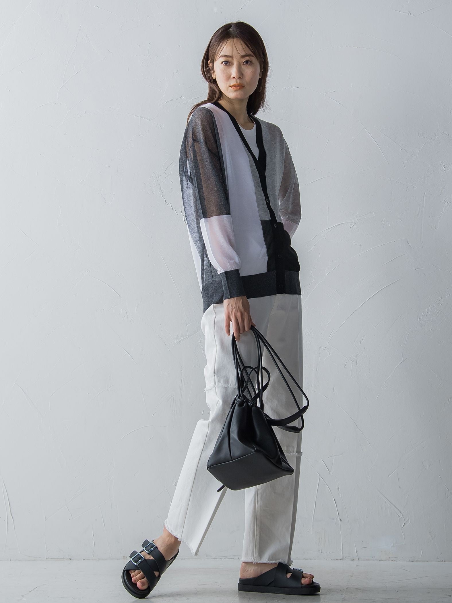 LEVITAブロッキングシアーカーディガン≪手洗い可能≫