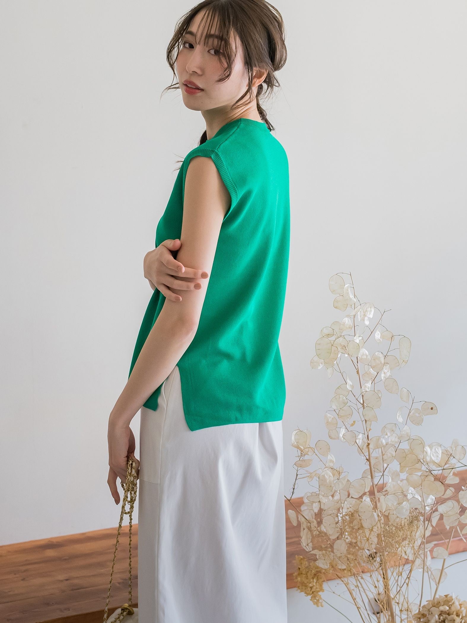 【ビッキー定番/新色登場!これからの夏に大活躍】麻タッチプルオーバー《手洗い可能》