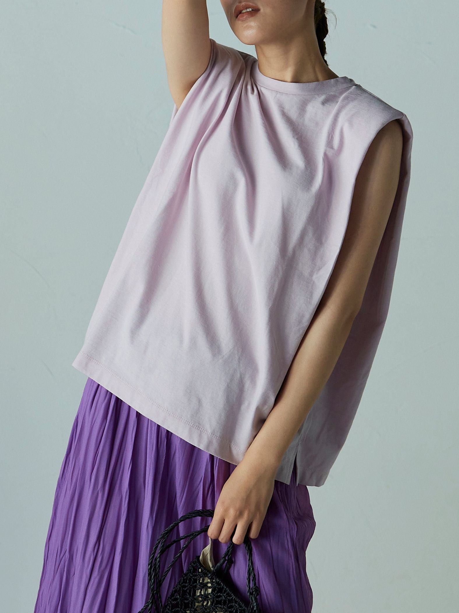 肩パット付きフレンチスリーブTOPS