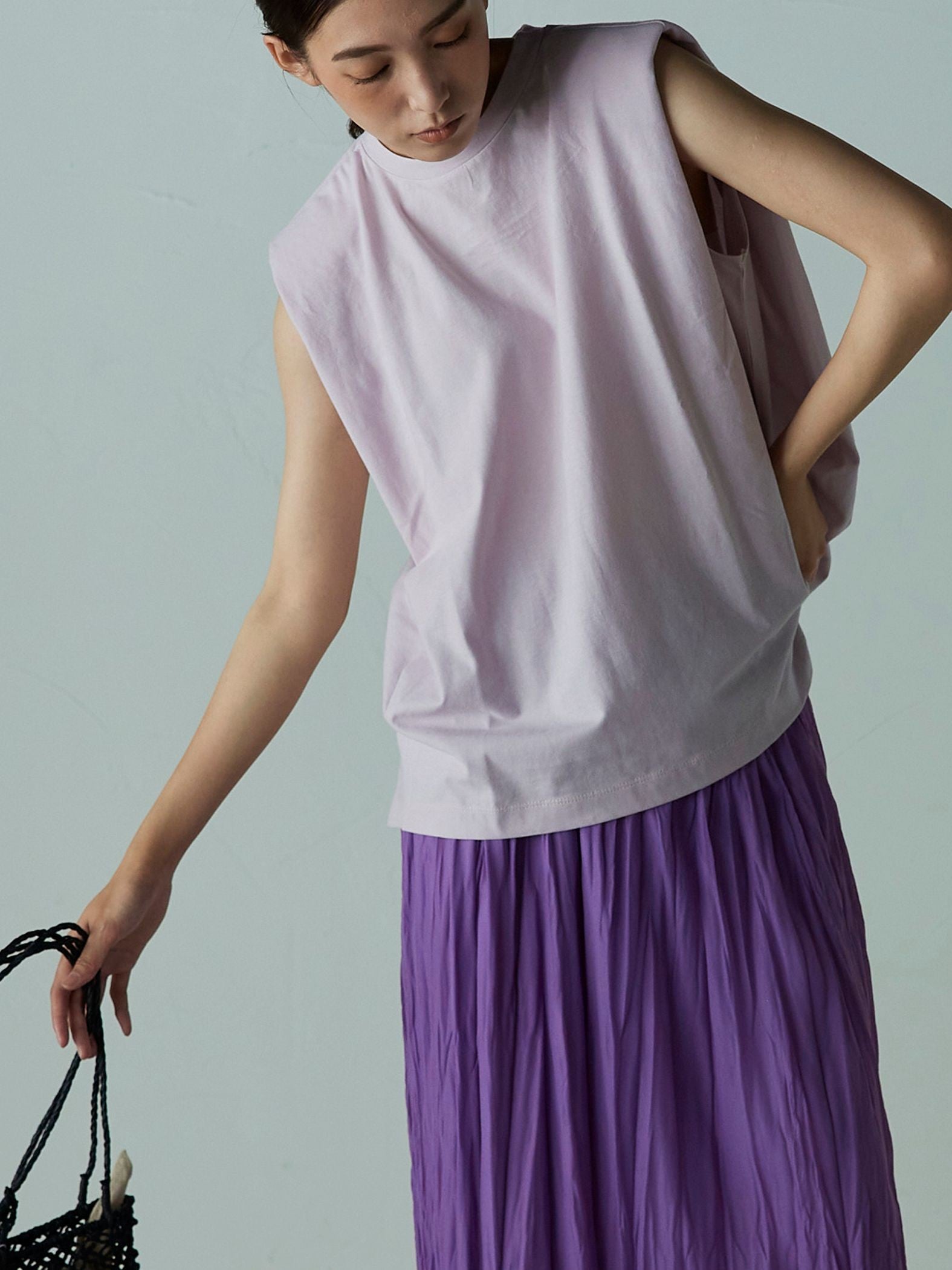 肩パット付きフレンチスリーブTOPS