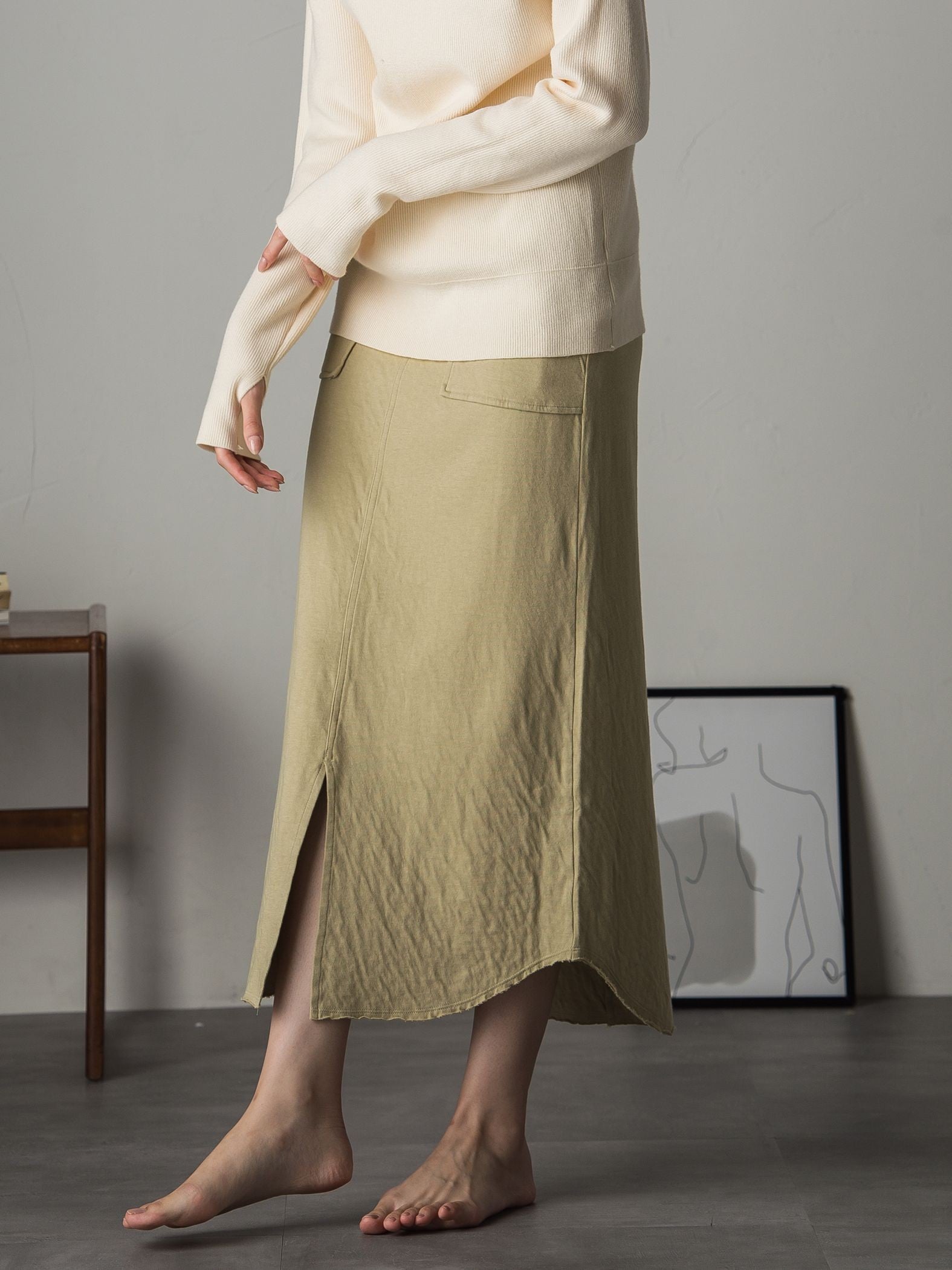 とろけるような至福の肌心地 HEAVENLY COTTON Working skirt ≪手洗い可能/サスティナブル素材使用≫