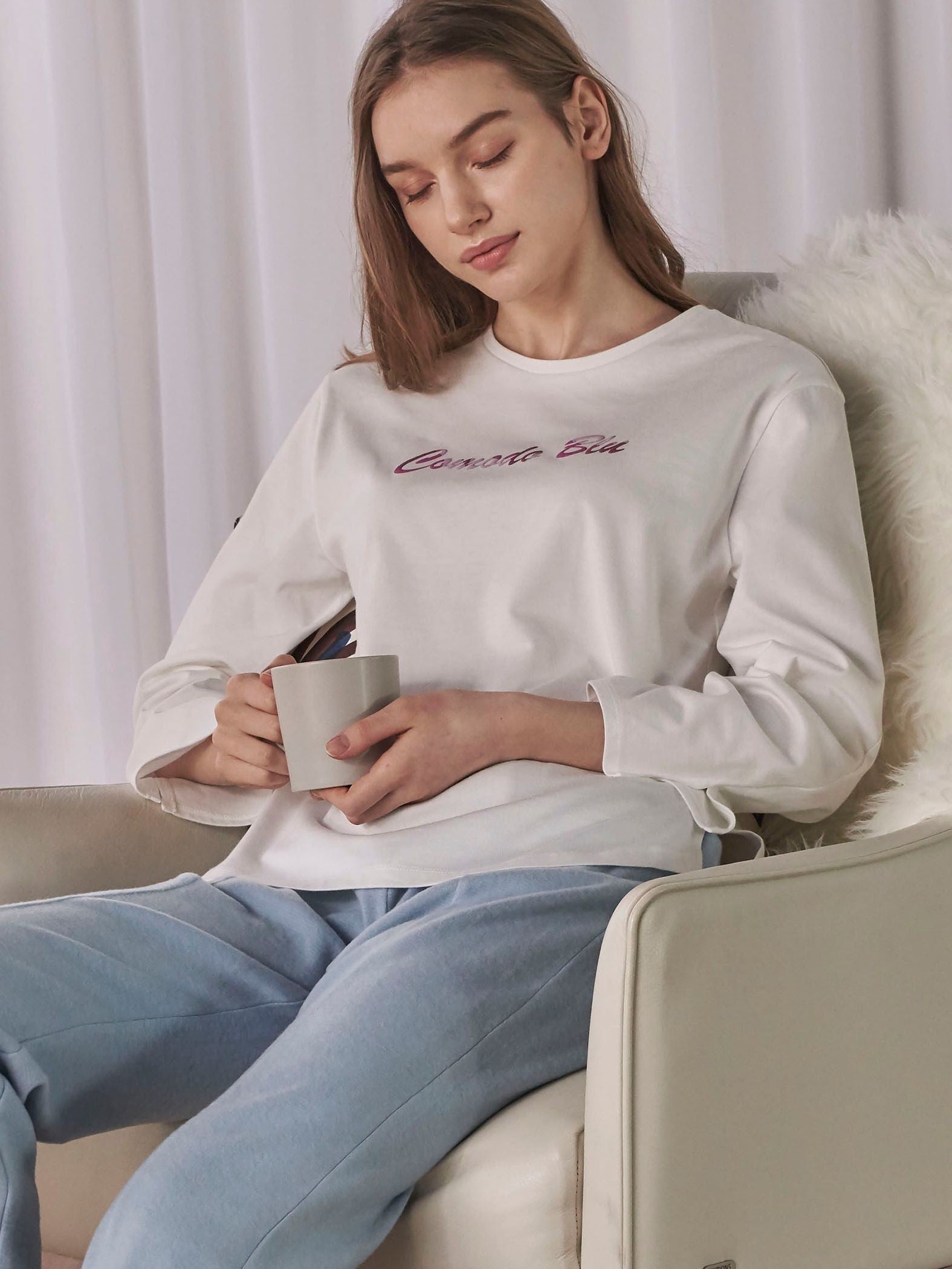 発砲プリントロングTシャツ