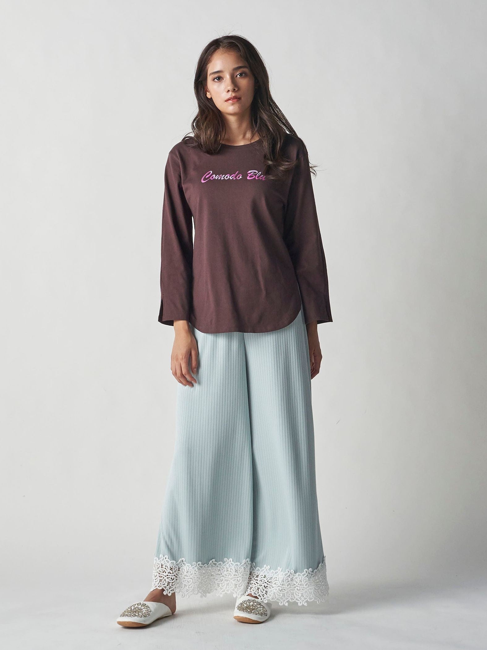 発砲プリントロングTシャツ