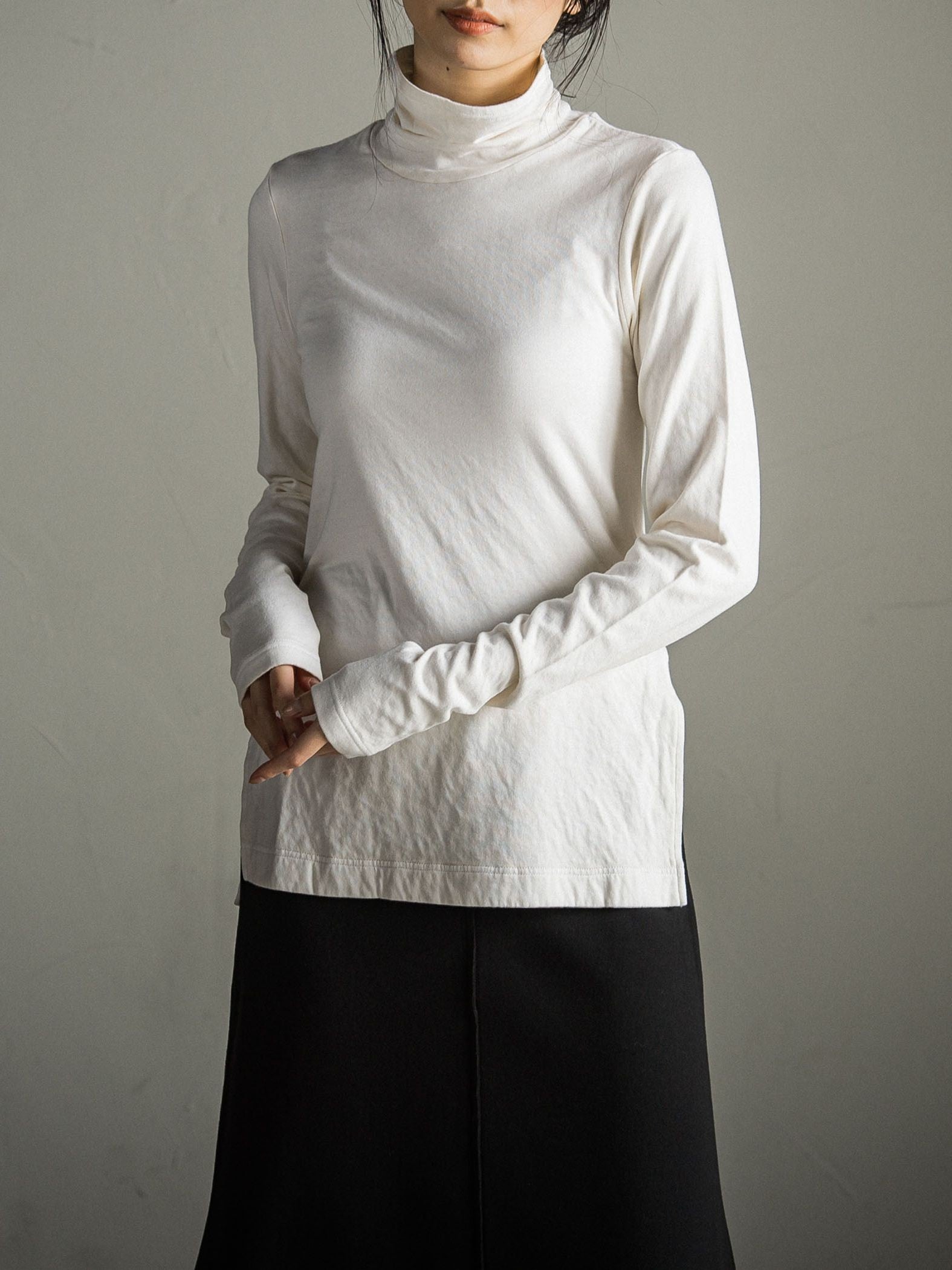 とろけるような至福の肌心地 HEAVENLY COTTON ハイネックカットソー ≪手洗い可能≫