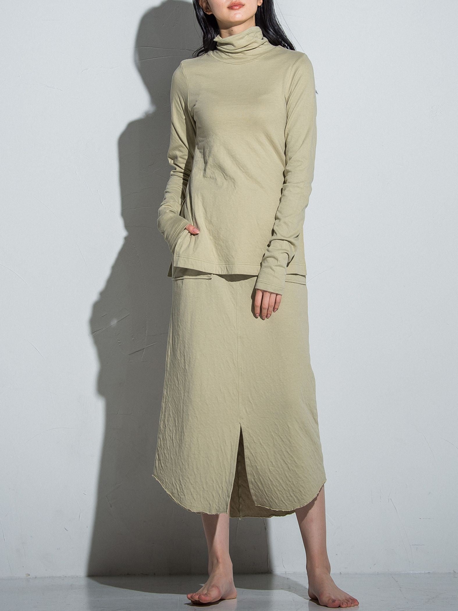 とろけるような至福の肌心地 HEAVENLY COTTON ハイネックカットソー ≪手洗い可能≫