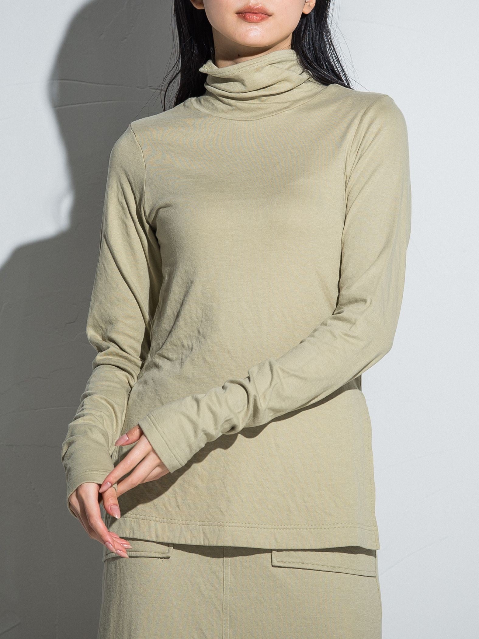 とろけるような至福の肌心地 HEAVENLY COTTON ハイネックカットソー ≪手洗い可能≫
