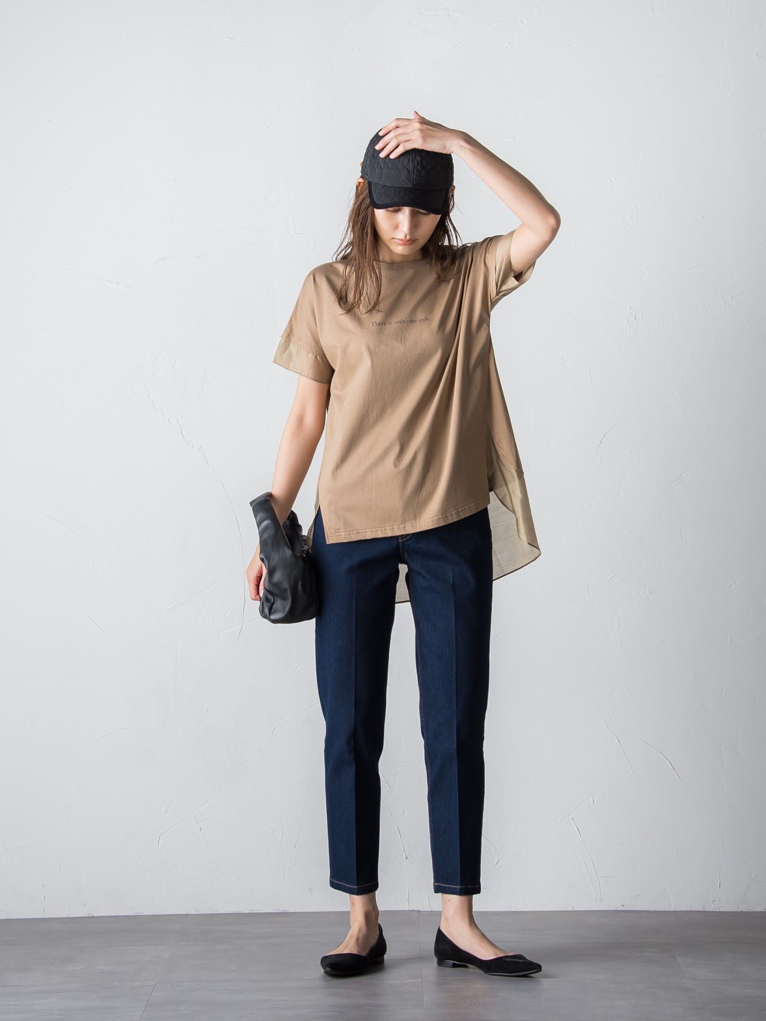 ストレッチテーパードデニムパンツ≪洗濯機で洗える≫