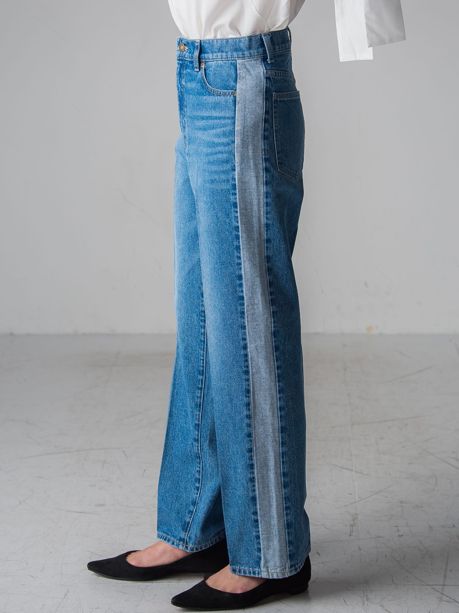 WATER LESS DENIMサイドラインパンツ≪洗濯機で洗える≫