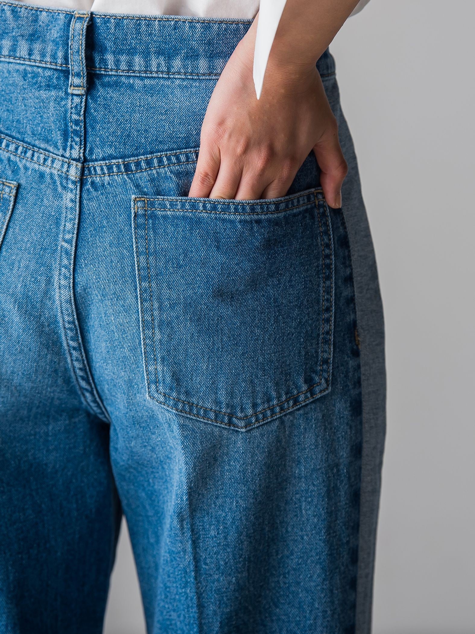 WATER LESS DENIMサイドラインパンツ≪洗濯機で洗える≫