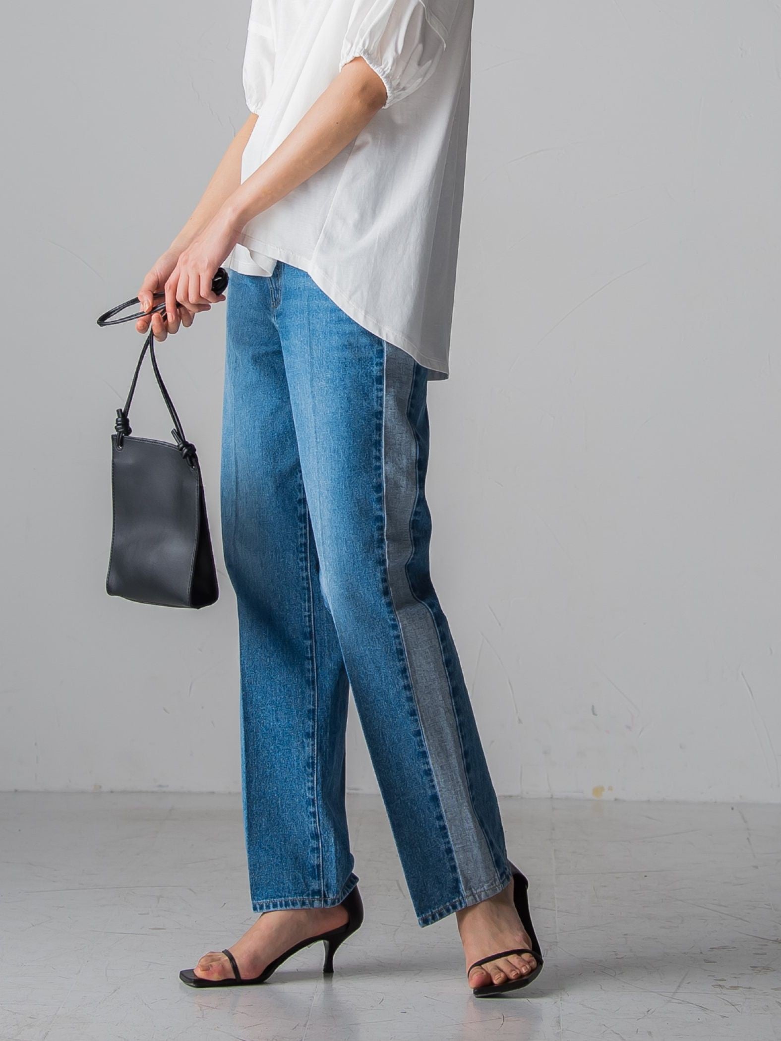 WATER LESS DENIMサイドラインパンツ≪洗濯機で洗える≫
