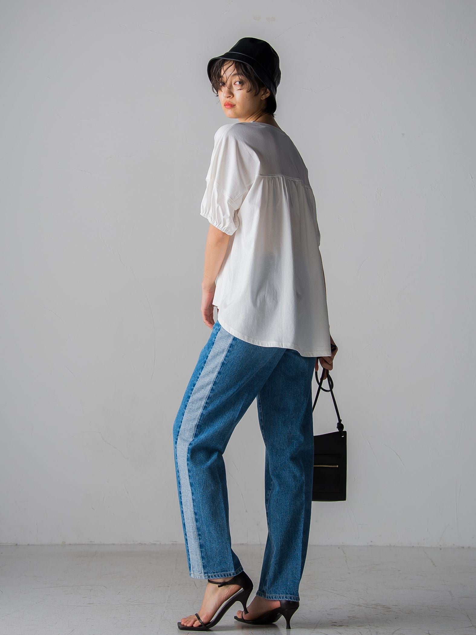WATER LESS DENIMサイドラインパンツ≪洗濯機で洗える≫