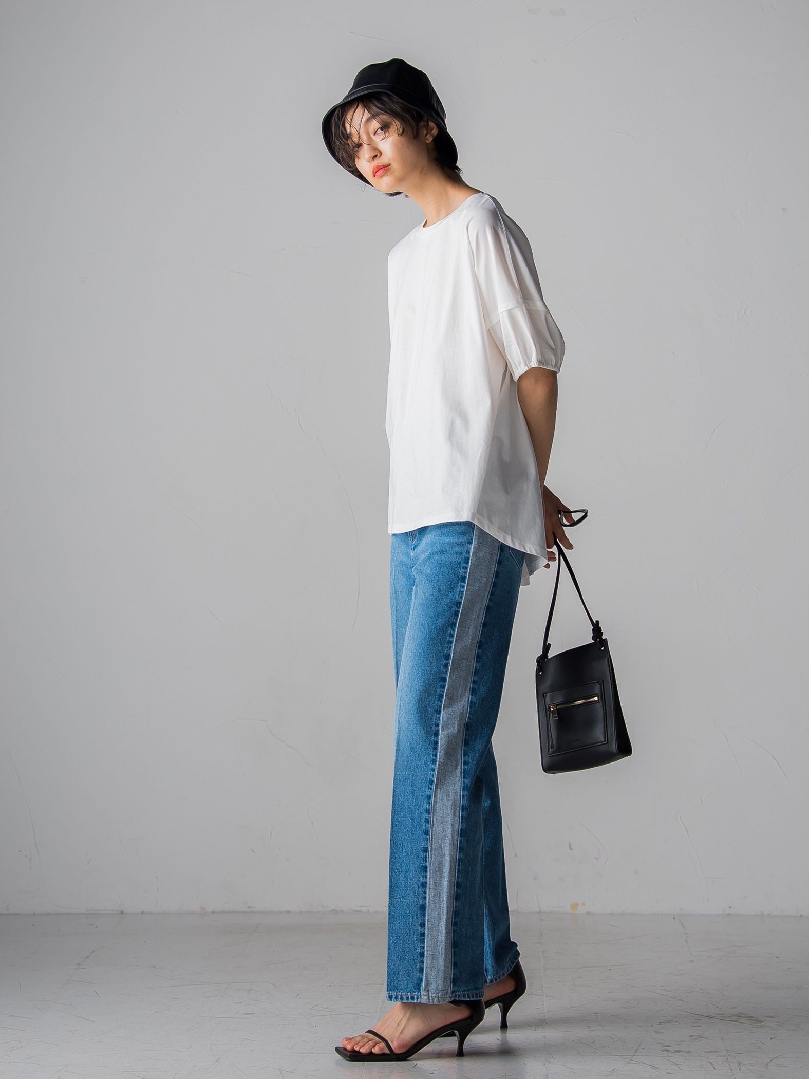 WATER LESS DENIMサイドラインパンツ≪洗濯機で洗える≫