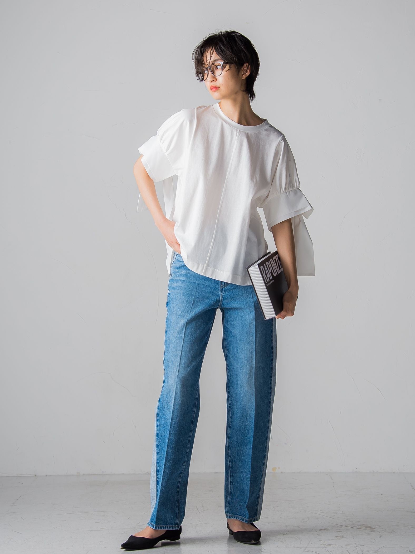 WATER LESS DENIMサイドラインパンツ≪洗濯機で洗える≫