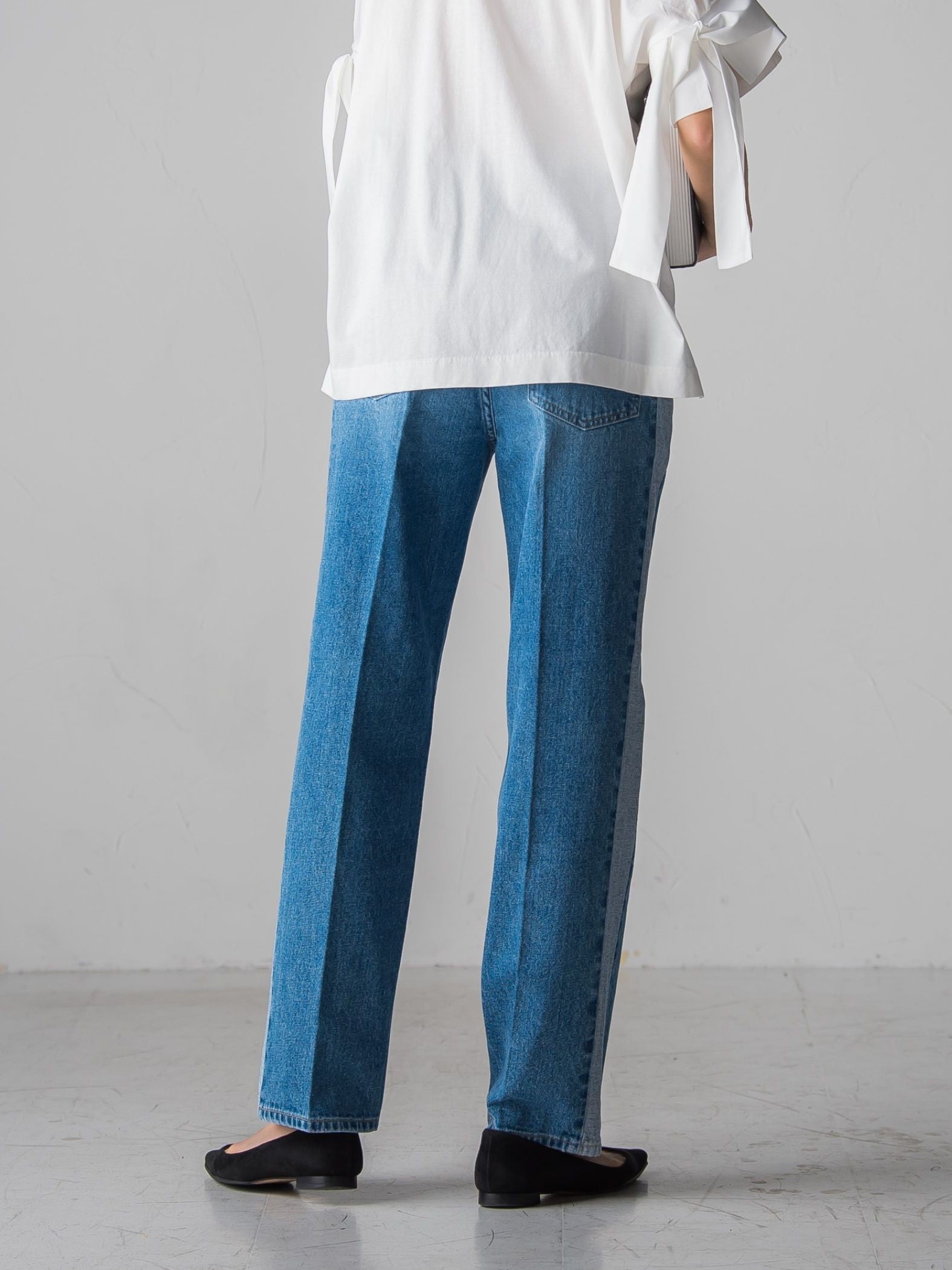 WATER LESS DENIMサイドラインパンツ≪洗濯機で洗える≫