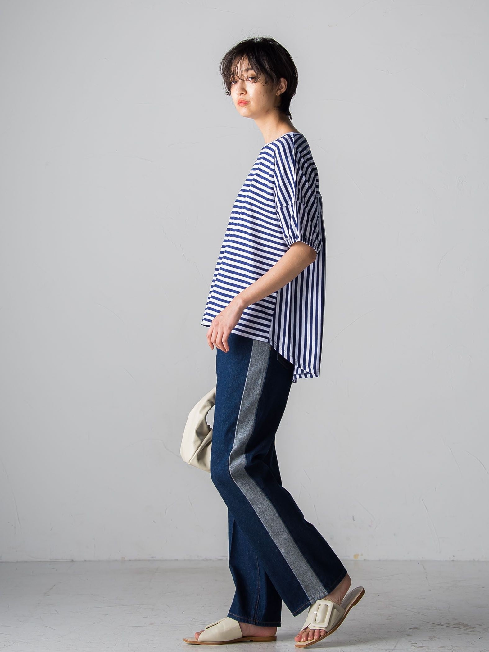 WATER LESS DENIMサイドラインパンツ≪洗濯機で洗える≫