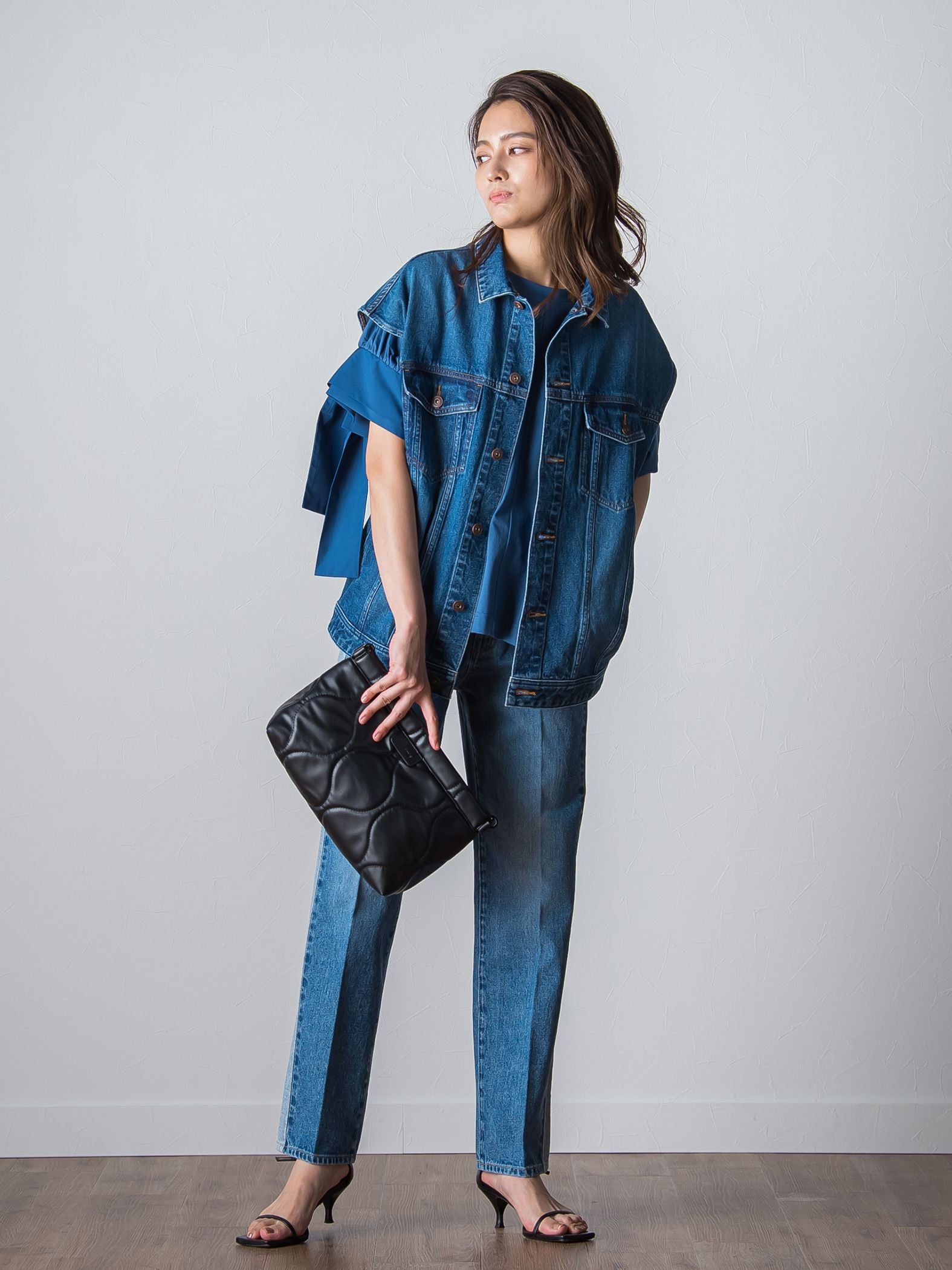WATER LESS DENIMサイドラインパンツ≪洗濯機で洗える≫