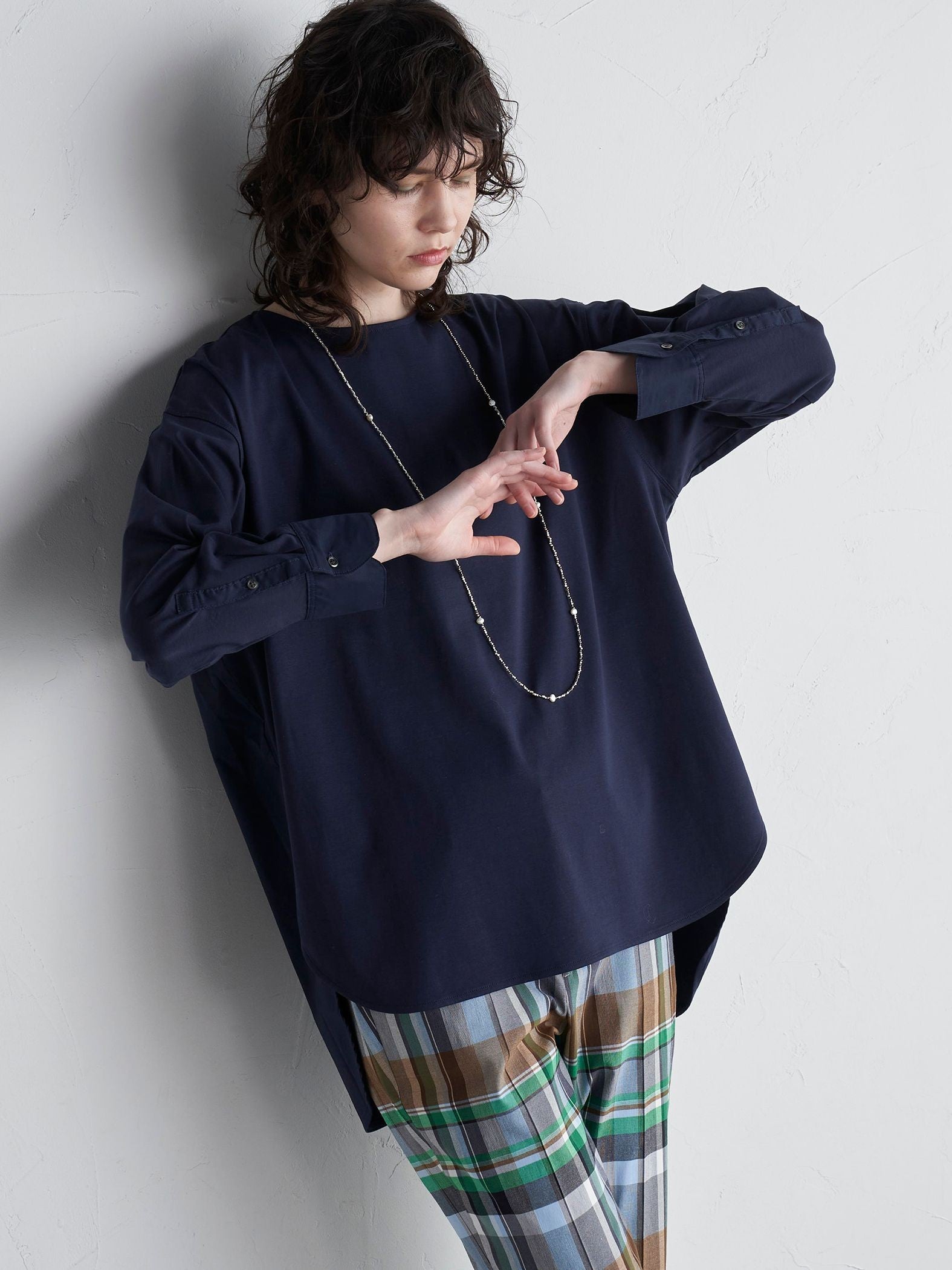 バックボタンLUXAカットソー≪洗濯機で洗える≫