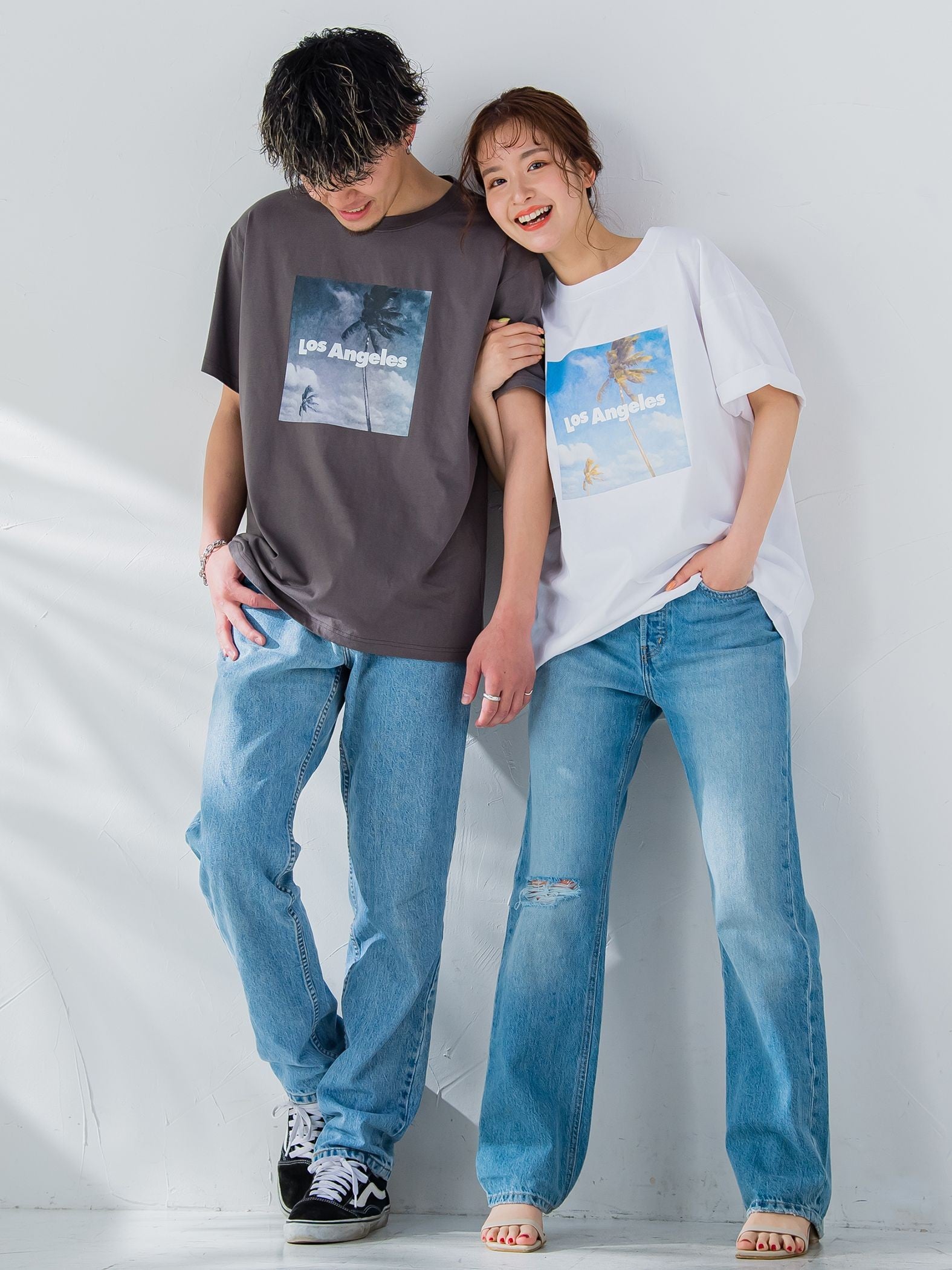 【畔勝遥さんコラボ商品】《unisex》Palm treeフォトプリントTシャツ《洗濯機で洗える》