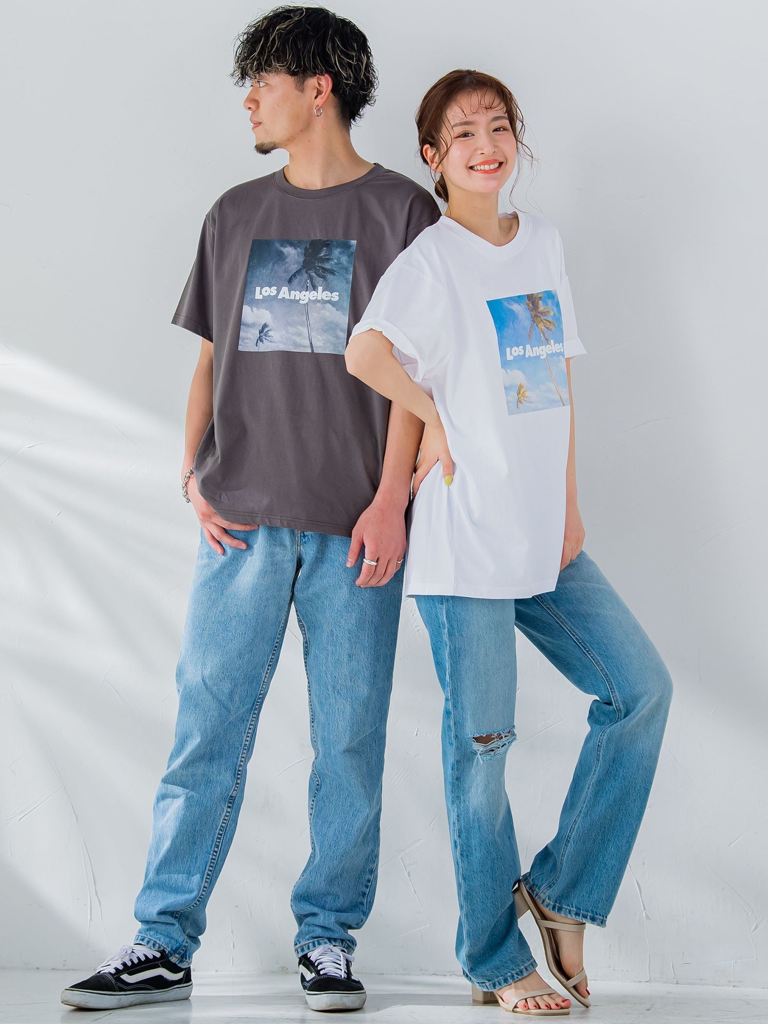【畔勝遥さんコラボ商品】《unisex》Palm treeフォトプリントTシャツ《洗濯機で洗える》