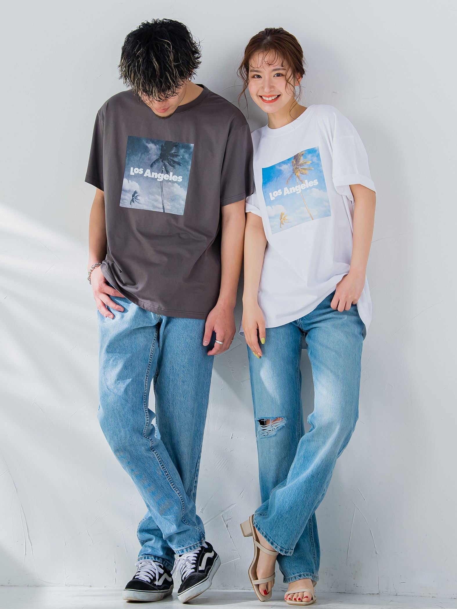 【畔勝遥さんコラボ商品】《unisex》Palm treeフォトプリントTシャツ《洗濯機で洗える》