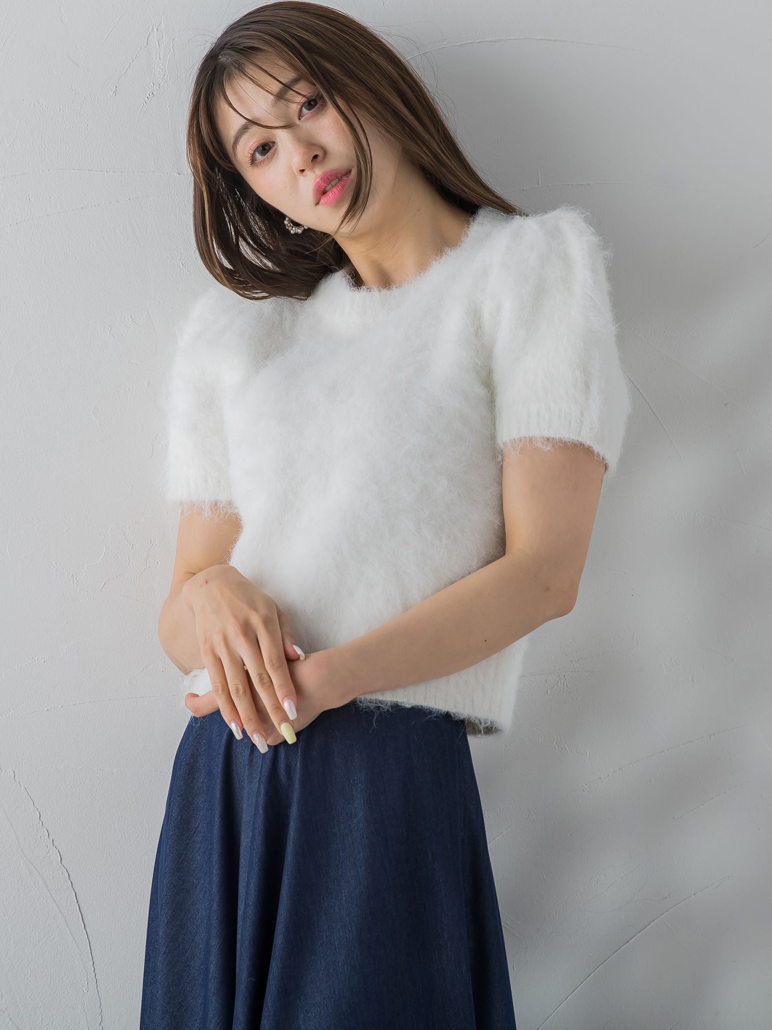 ふわふわパフニットプルオーバー≪手洗い可能≫