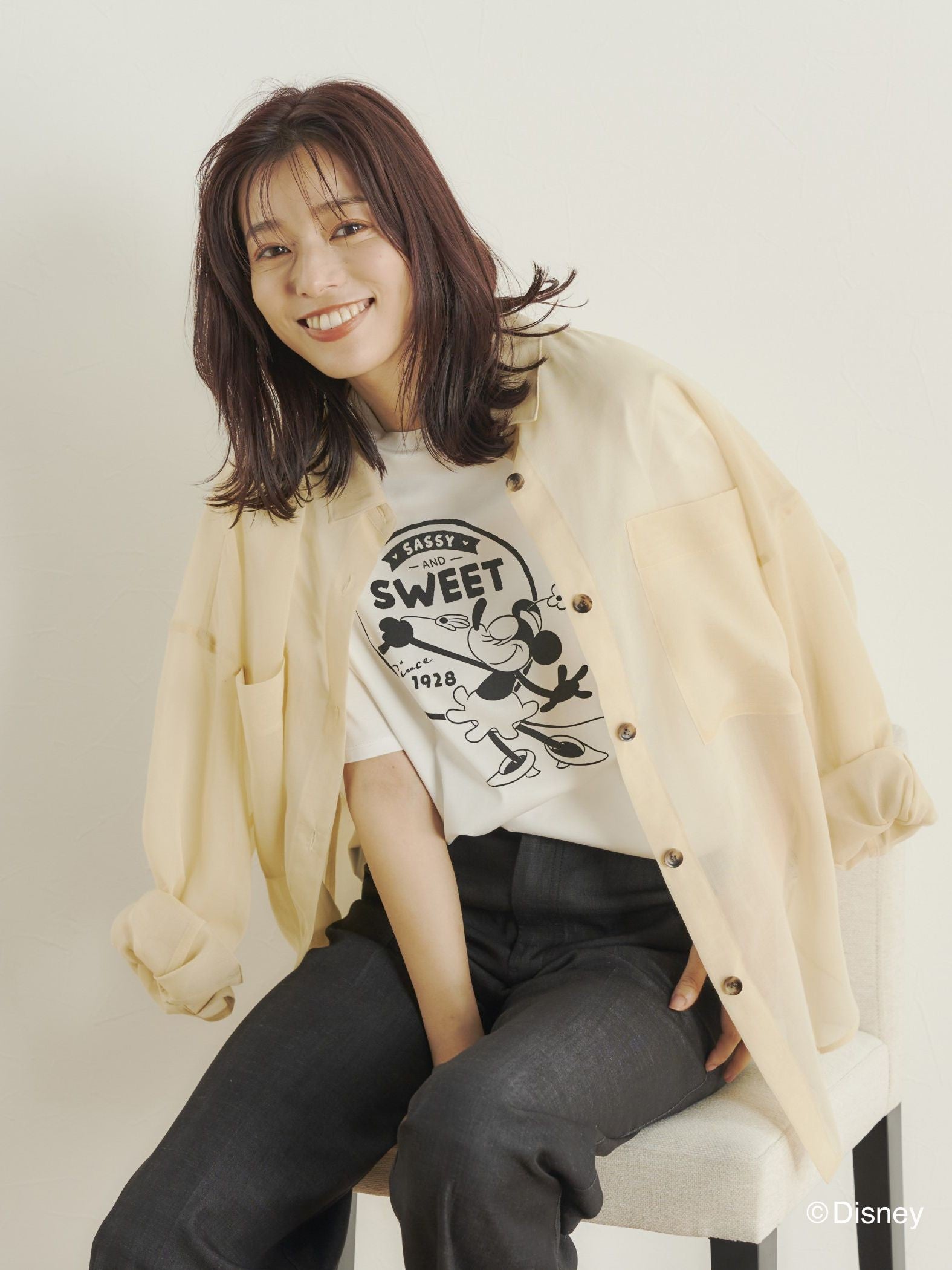 【BIOGRACE】ミニーマウスTシャツ≪蒸気船ウィリー≫