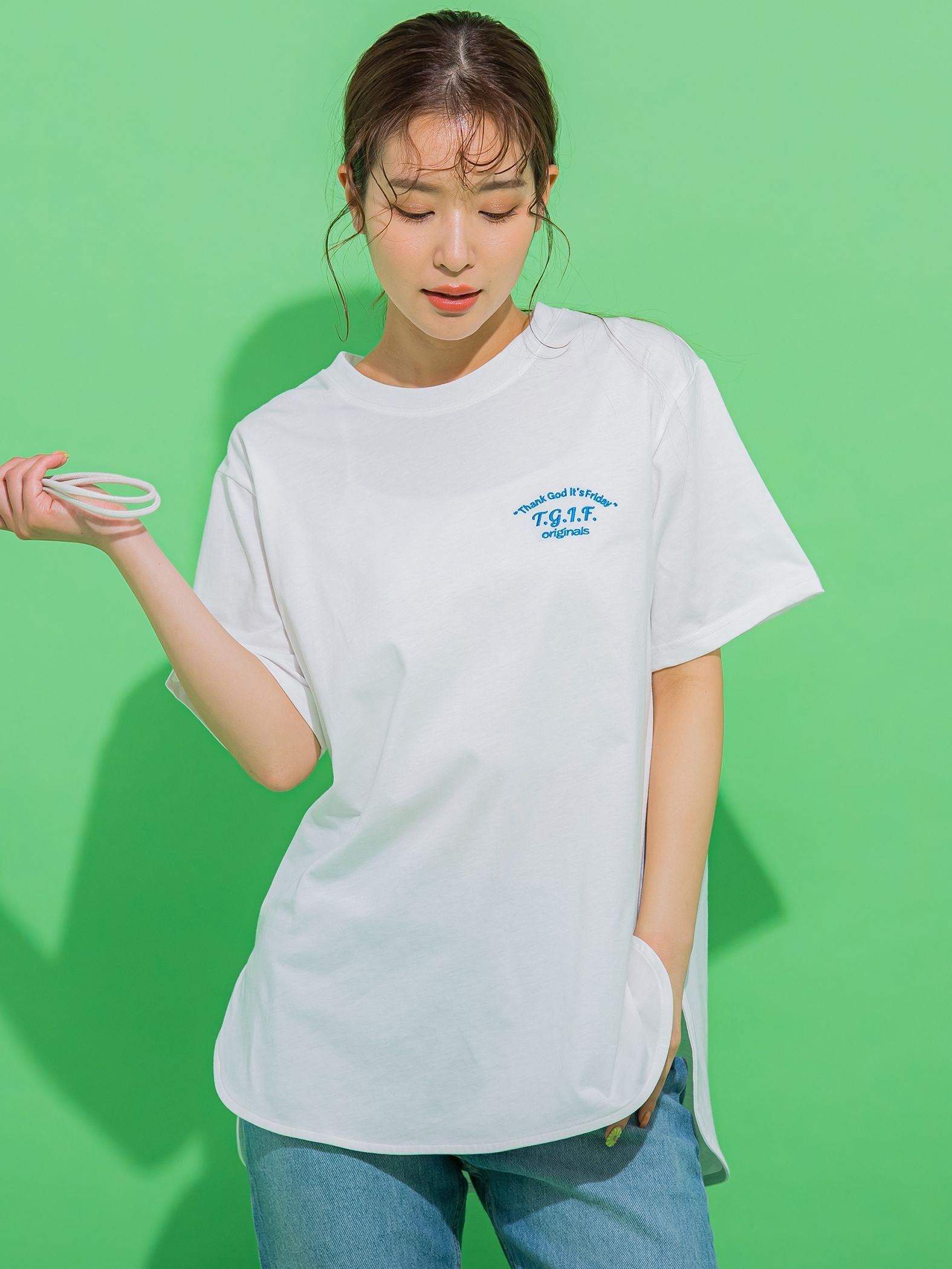 【一枚で決まる大人のTシャツ】ワンポイント刺繍Tシャツ《洗濯機で洗える》
