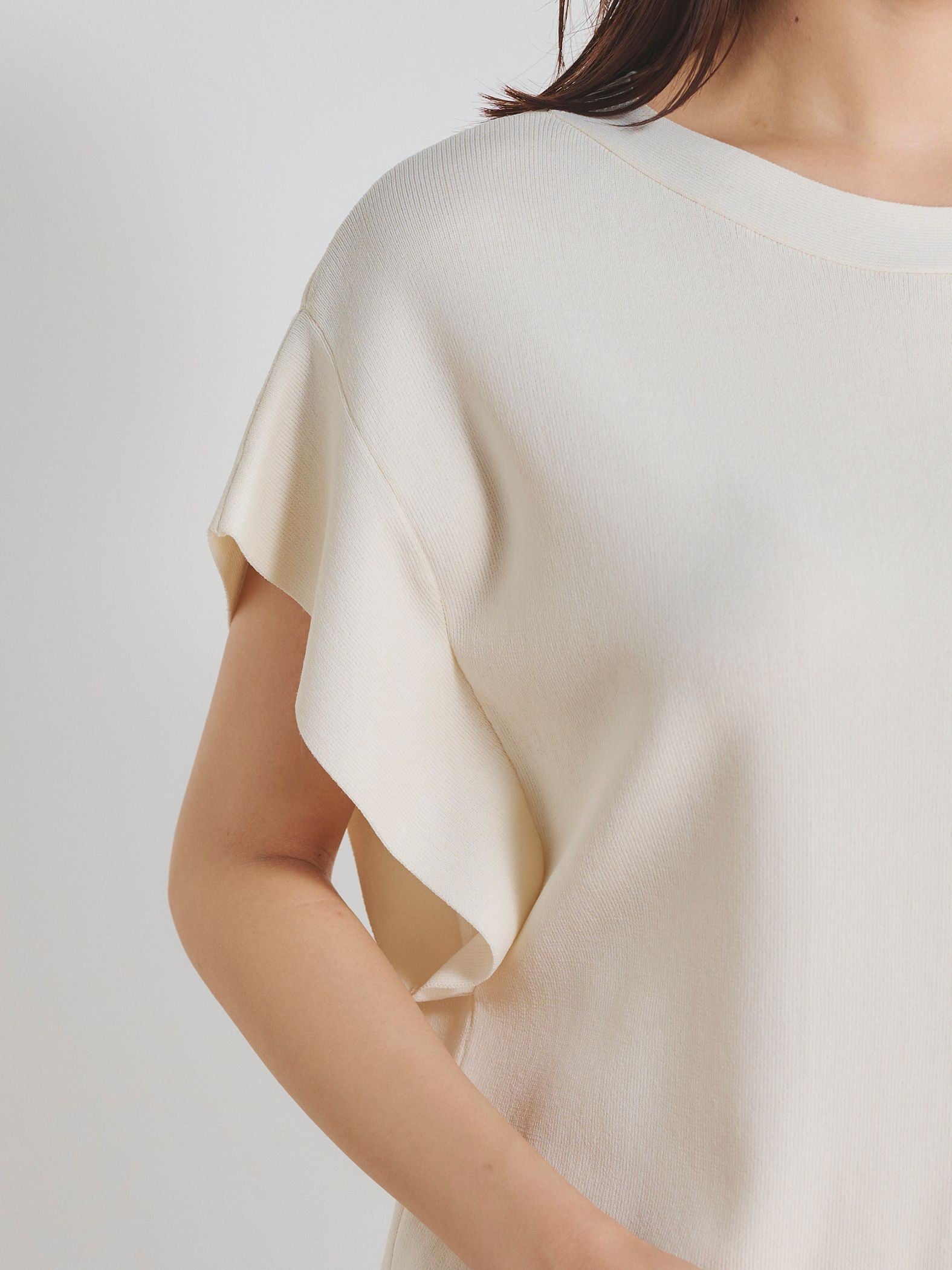 フレンチスリーブTシャツニット≪手洗い可能≫