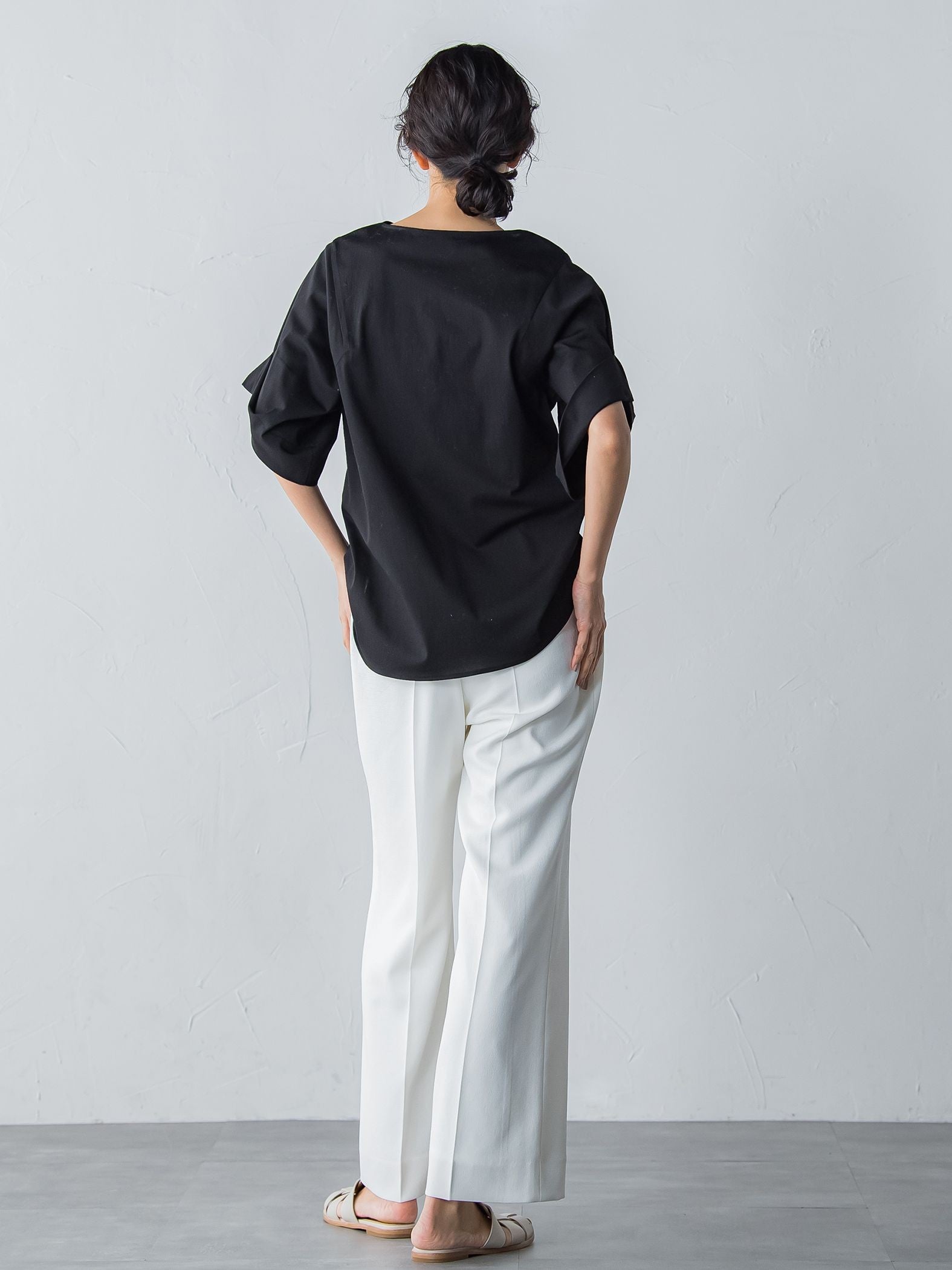 アリシアリノスタイルアップワイドパンツ≪洗濯機で洗える/シワになりにくい/ストレッチ/セットアップ≫