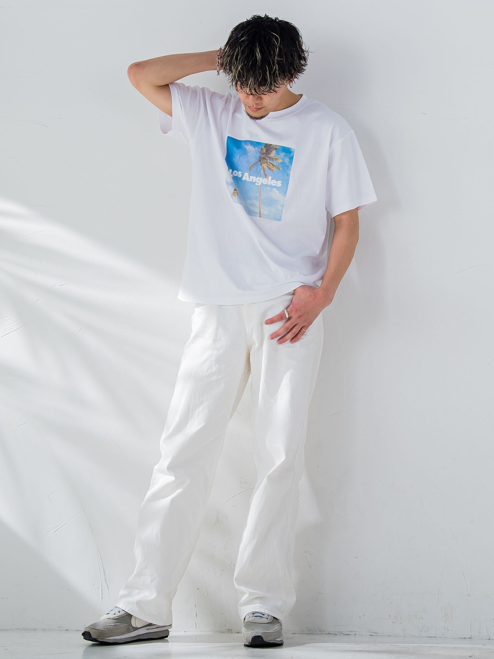 【畔勝遥さんコラボ商品】《unisex》Palm treeフォトプリントTシャツ《洗濯機で洗える》