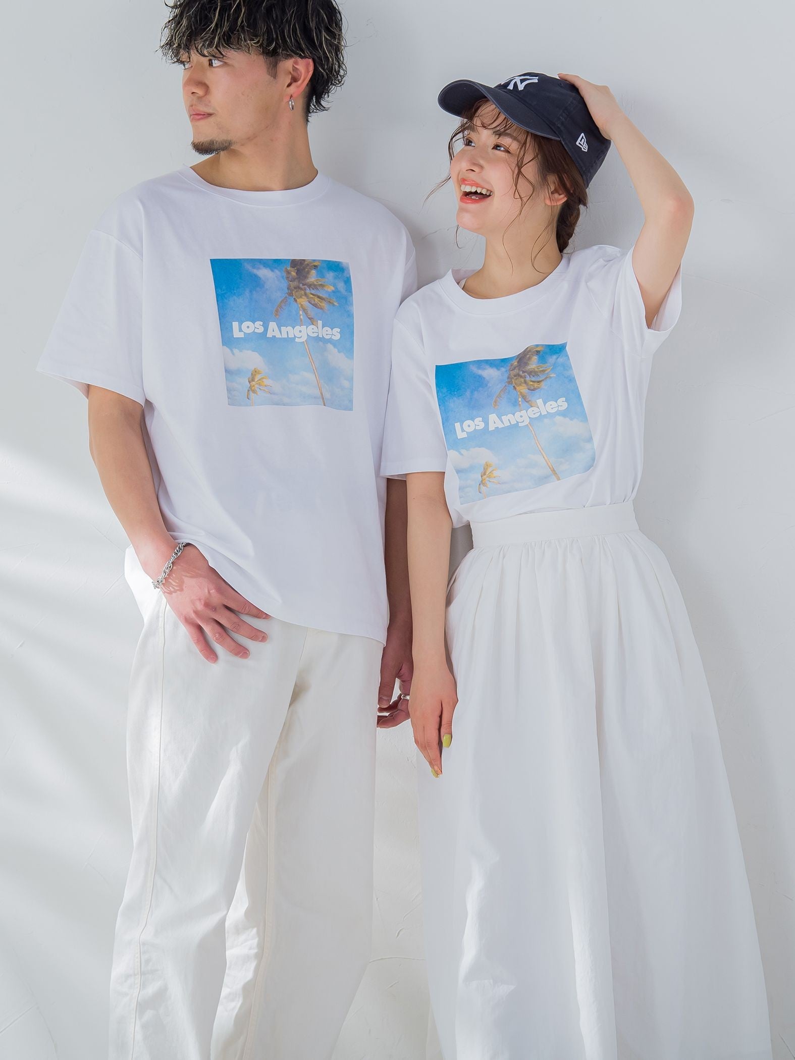 【畔勝遥さんコラボ商品】《unisex》Palm treeフォトプリントTシャツ《洗濯機で洗える》