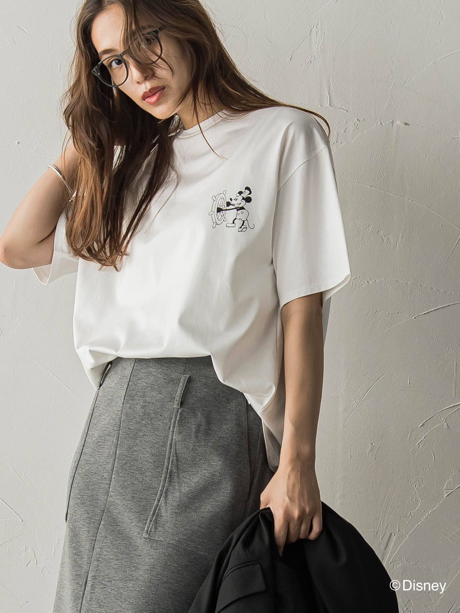 【BIOGRACE】ミッキーマウスTシャツ≪蒸気船ウィリー/洗濯機で洗える≫