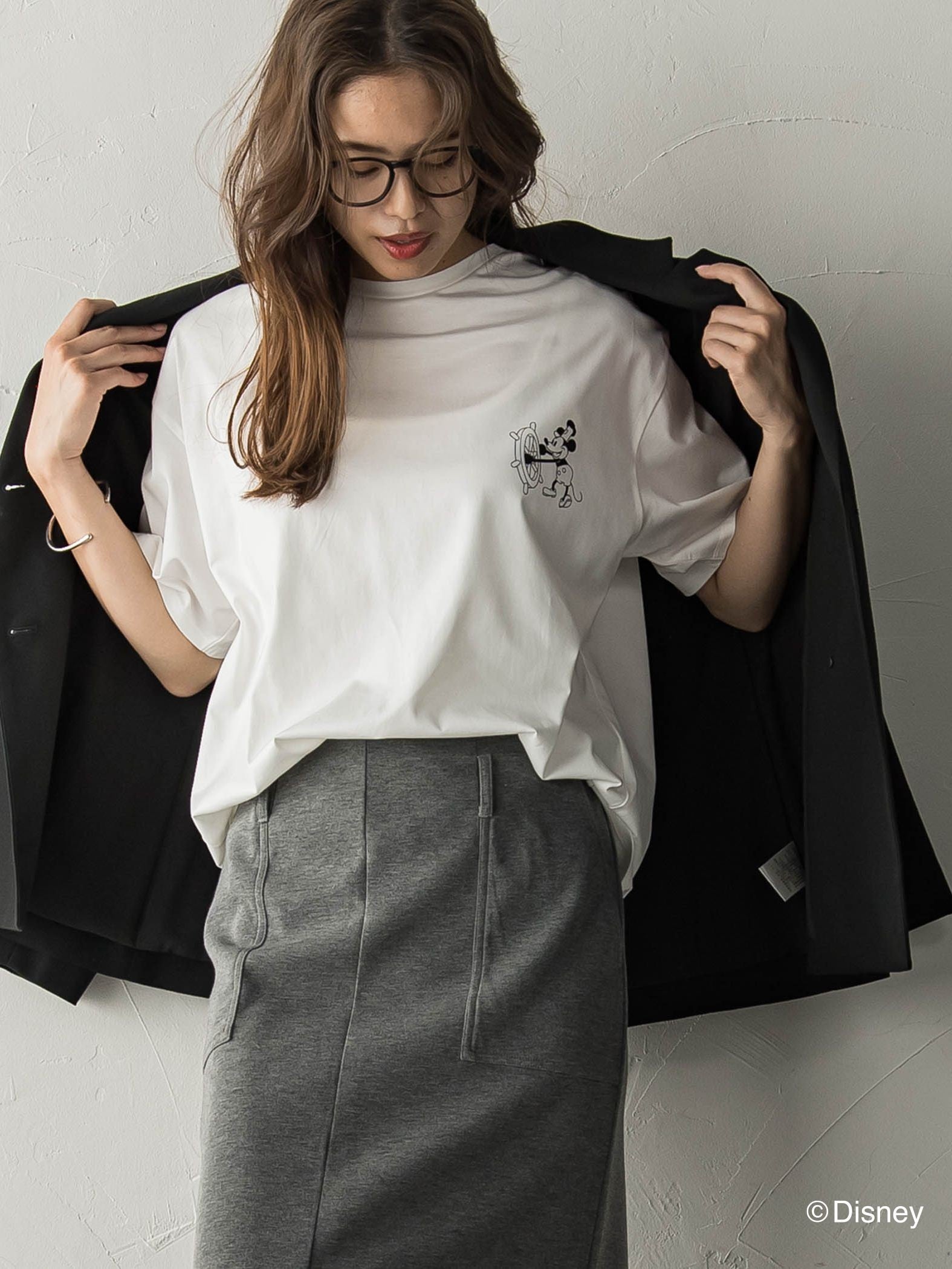 【BIOGRACE】ミッキーマウスTシャツ≪蒸気船ウィリー/洗濯機で洗える≫