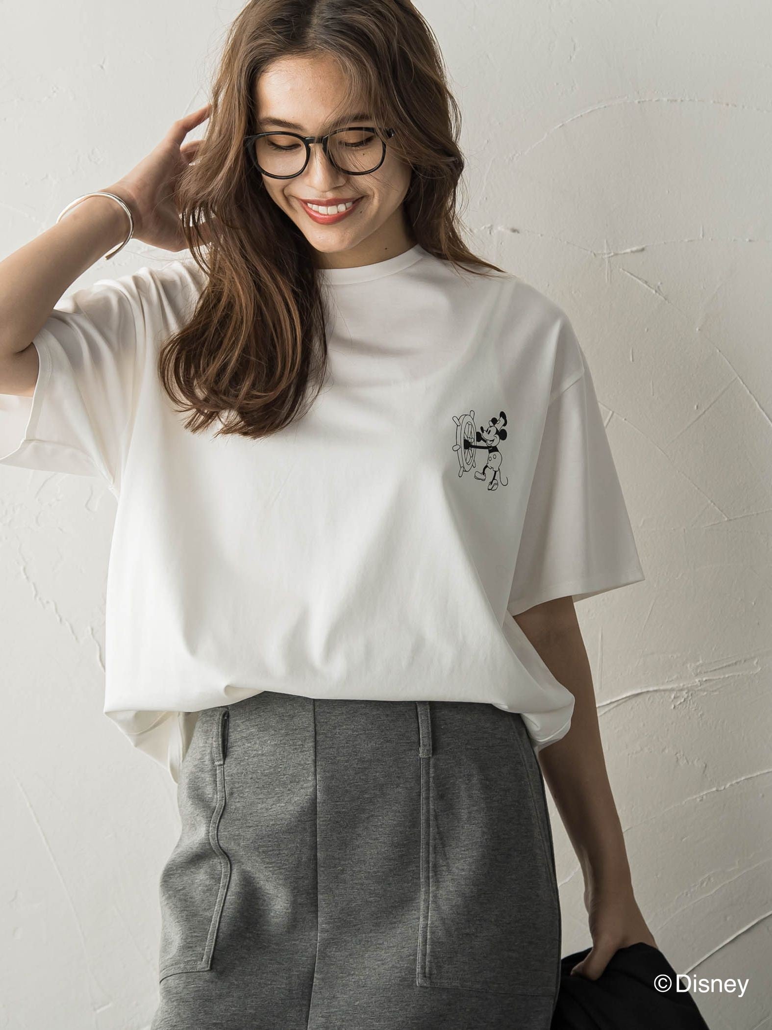 【BIOGRACE】ミッキーマウスTシャツ≪蒸気船ウィリー/洗濯機で洗える≫