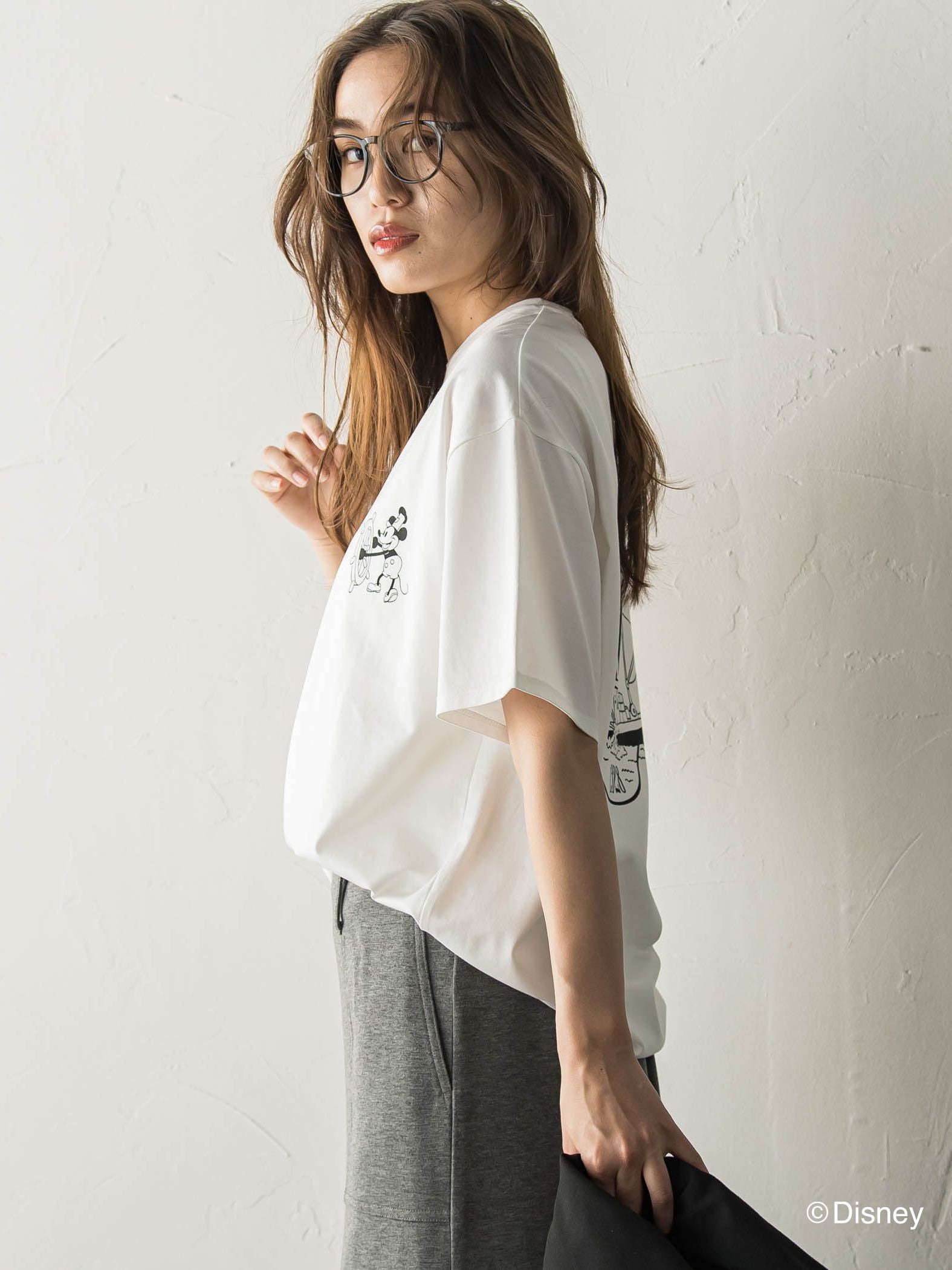 【BIOGRACE】ミッキーマウスTシャツ≪蒸気船ウィリー/洗濯機で洗える≫