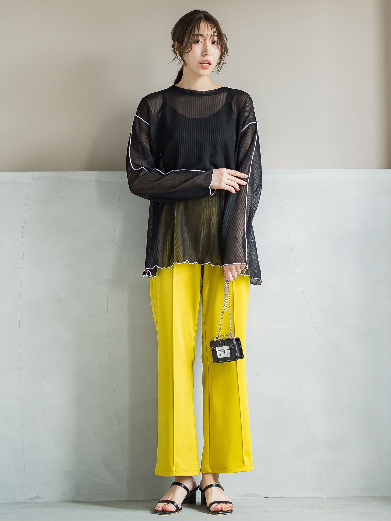 【コーディネートにこなれ感をプラス】ストライプシアーTシャツ《手洗い可能》