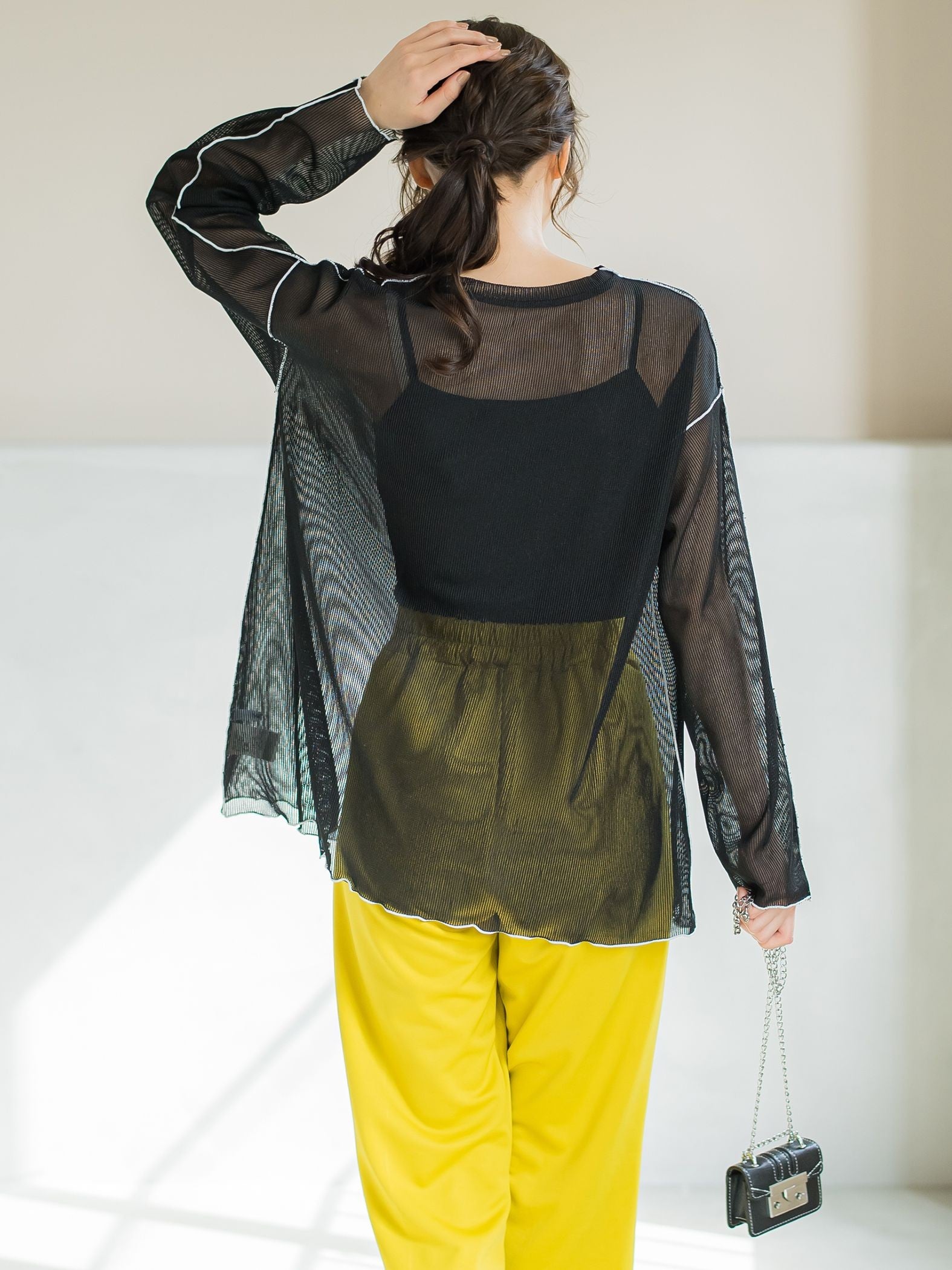 【コーディネートにこなれ感をプラス】ストライプシアーTシャツ《手洗い可能》