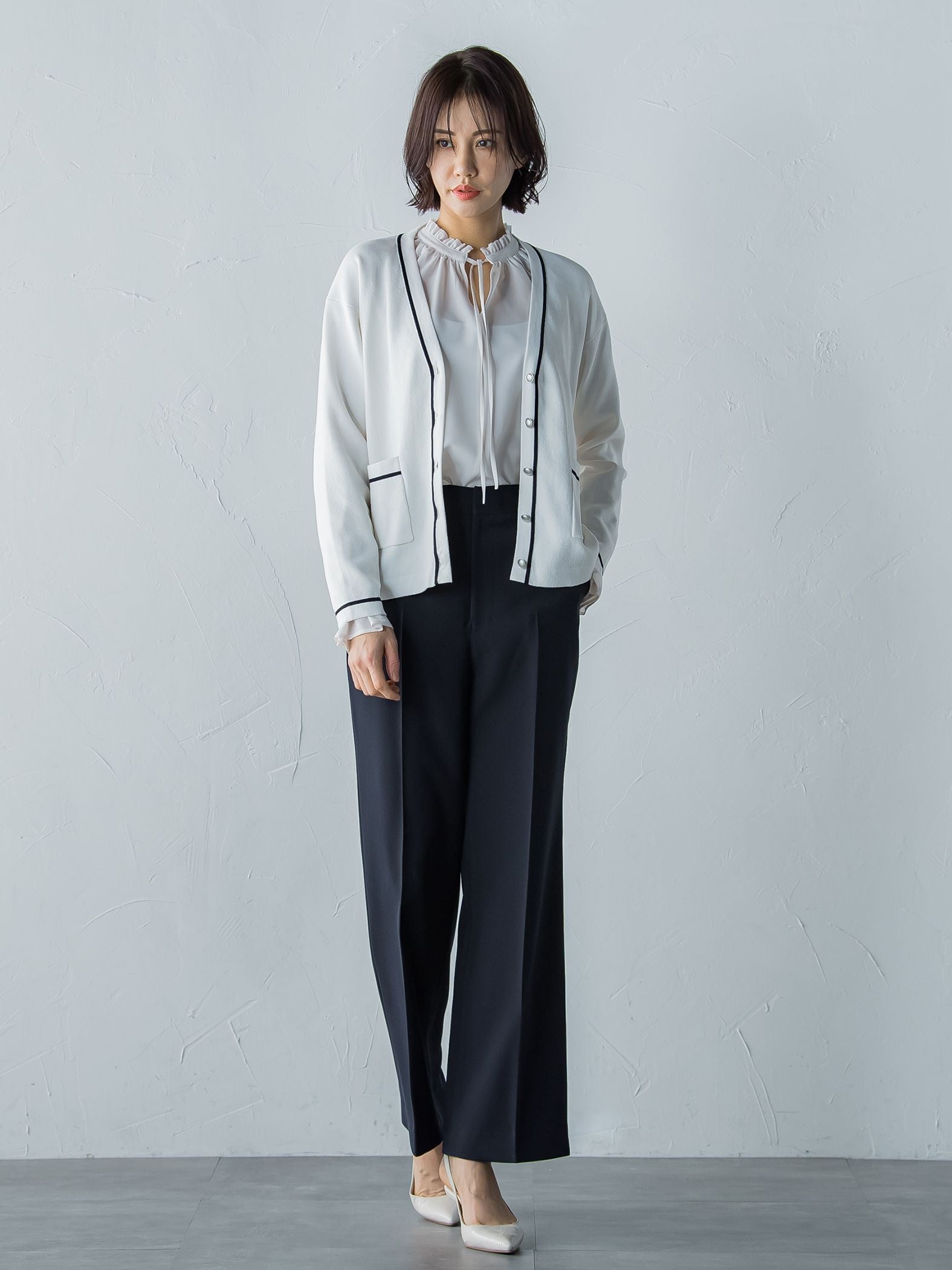 落ち感きれいめワイドパンツ≪シワになりにくい/ストレッチ/セットアップ/イージーケア≫