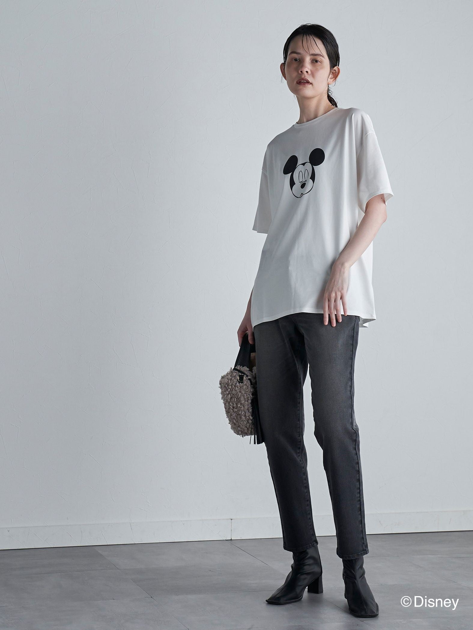 【BIOGRACE】ミッキーマウスTシャツ≪クローズアイ/洗濯機で洗える≫